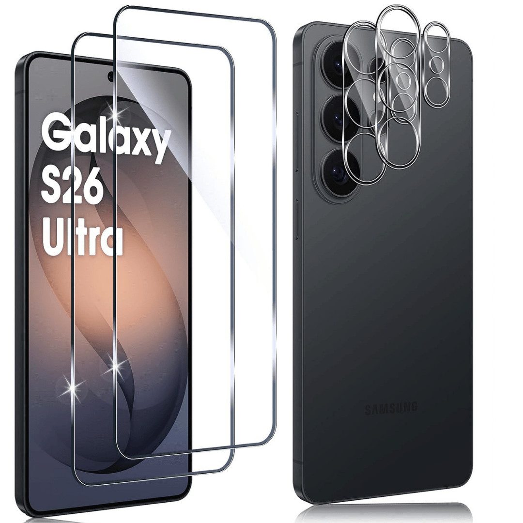 SmartUP Displayschutzglas 2X Schutzglas für Samsung Galaxy S26 Ultra Display Kamera Panzerglas für Samsung Galaxy S26 Ultra, 4 Stück, Rundumschutz, passgenaue Verarbeitung