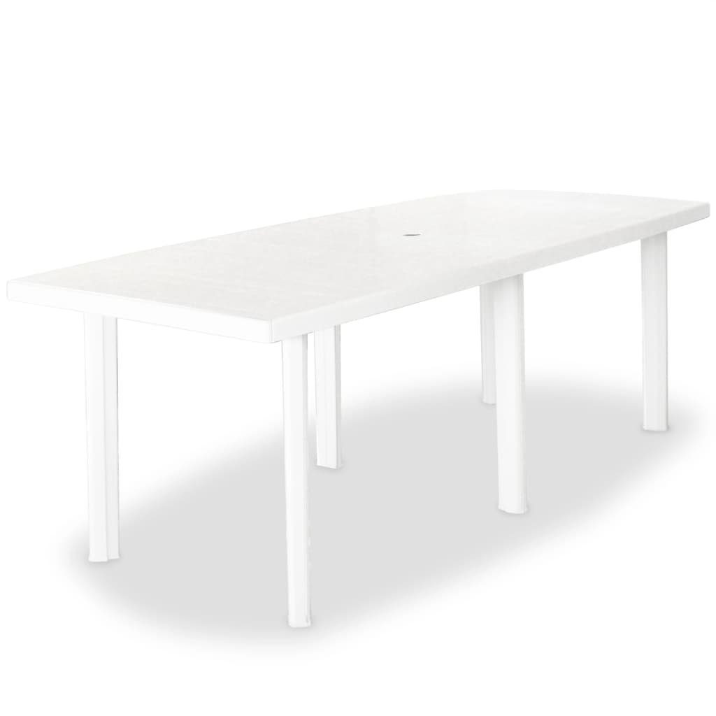 furnicato Gartentisch Weiß 210 x 96 x 72 cm Kunststoff | Tische