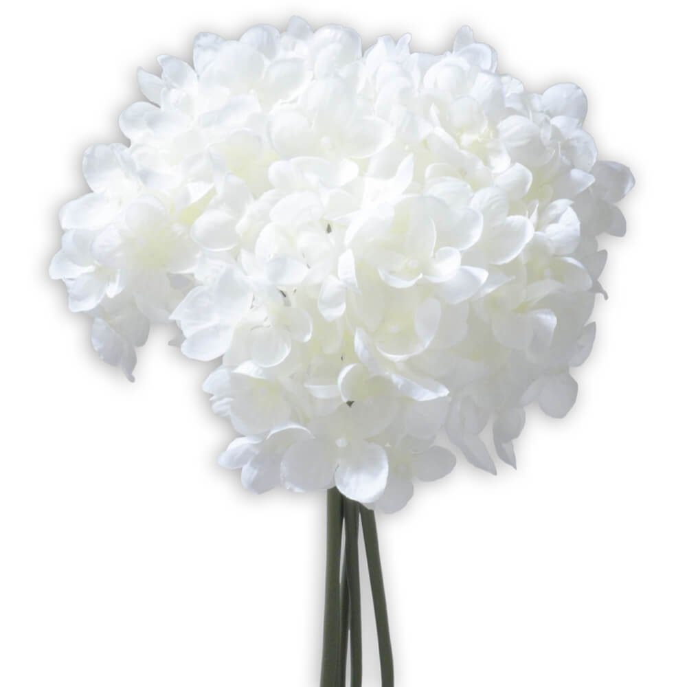 Kunstblume Hortensien Kunstblumen 5 Stk im Bund 25 cm weiß Hortensien, matches21 HOME & HOBBY, Höhe 25 cm, Indoor