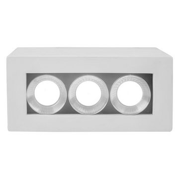 etc-shop LED Einbaustrahler, Leuchtmittel inklusive, Warmweiß, Decken Aufbauleuchte LED Aufbauspot gu10 Deckenleuchte Gips weiß, 3