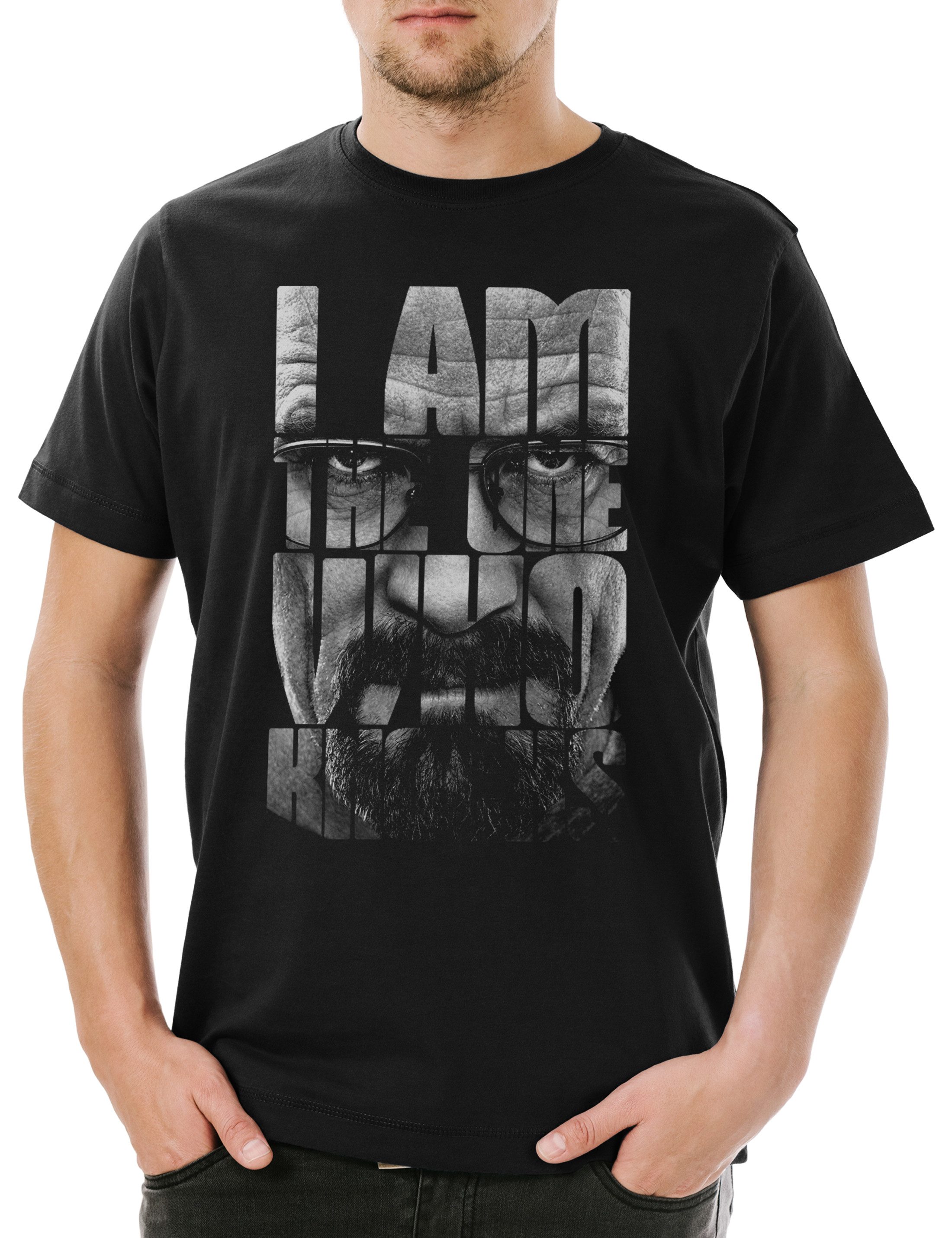 Print-Shirt I Am The One Who Knocks Herren T-Shirt Walt Breaking White Walter Bad