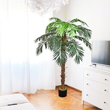 Kunstpalme Palmenbaum Königs Kokos Palme Kunstpflanze Künstliche Pflanze 140 cm, Decovego