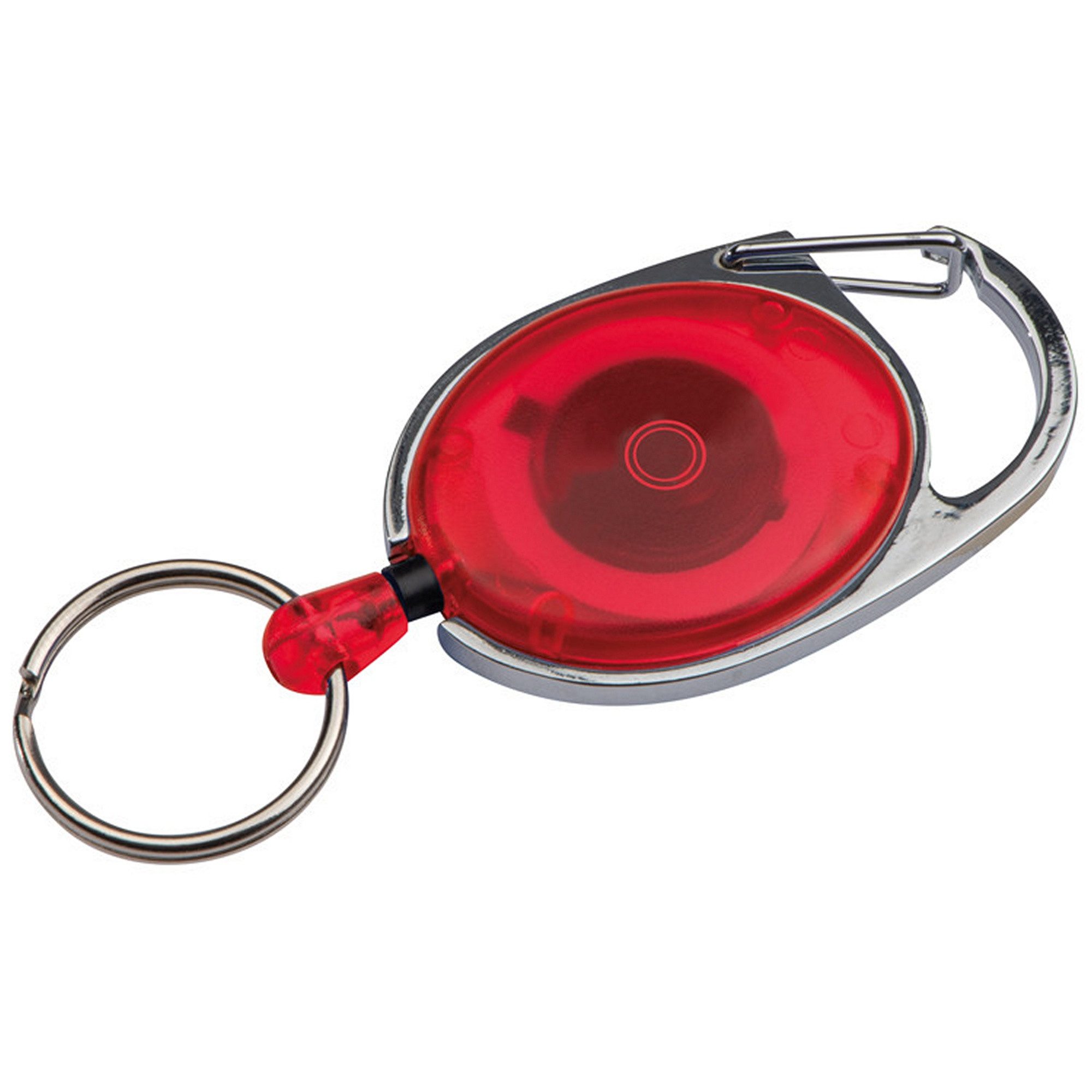Schlüsselanhänger Schlüsselanhänger mit Karabiner und ausziehbarem Schlüsselring / Farbe