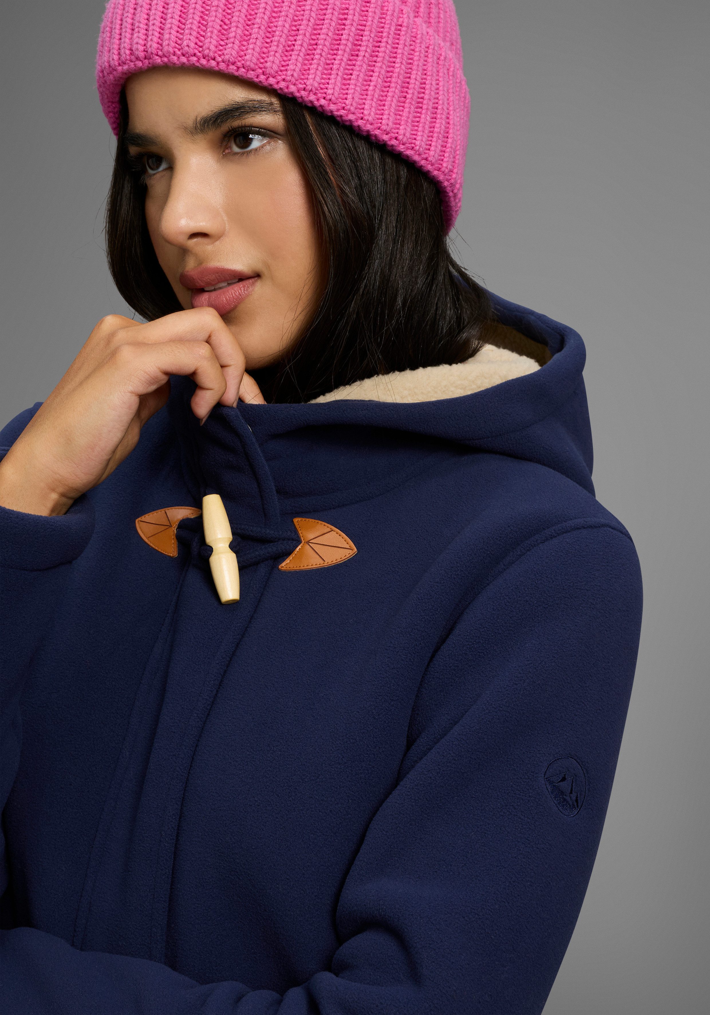 Polarino Fleecejacke Fleece Jacke, innen mit Sherpa Fleece, Teddy Fell Imitat