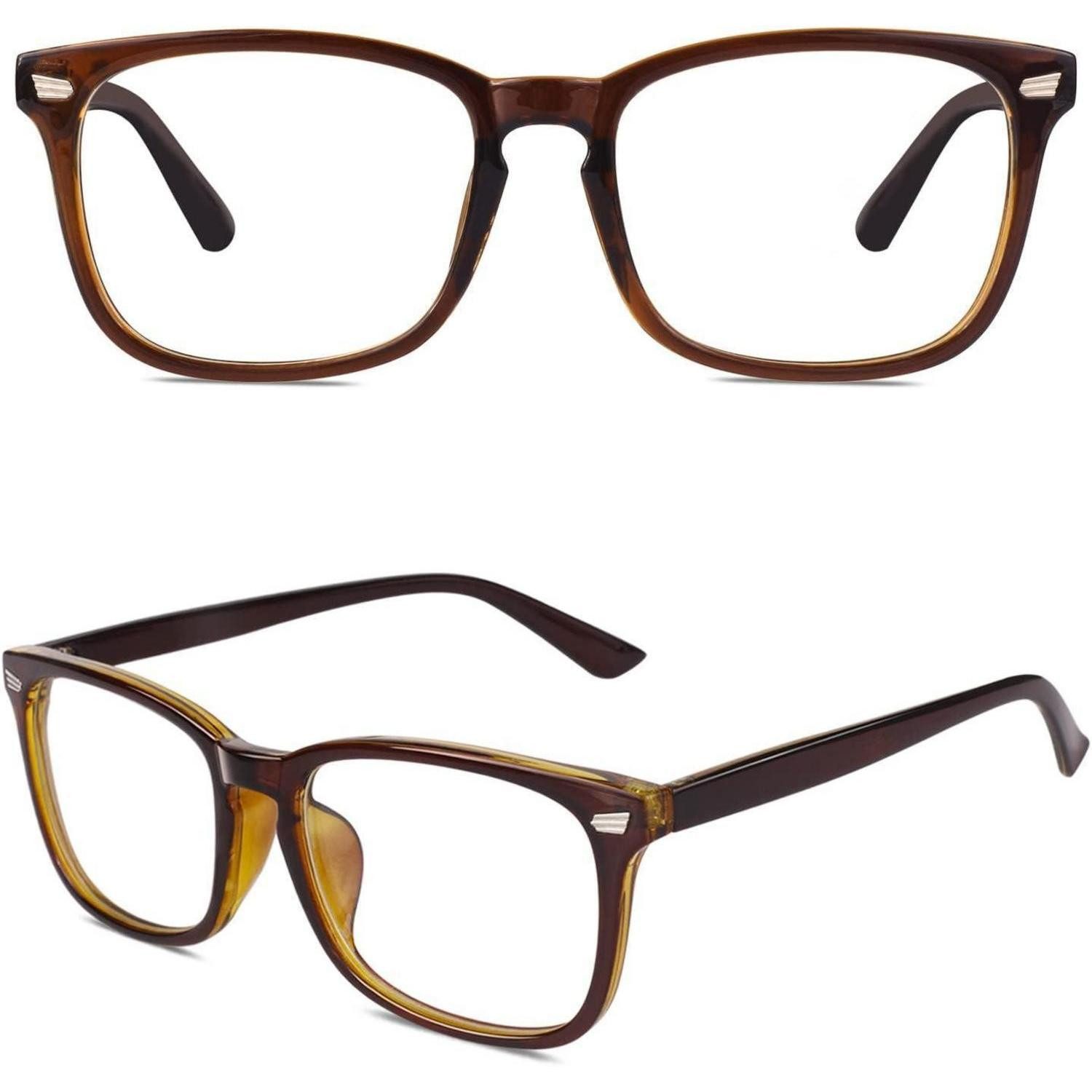 LuxusKollektion Wayfarer Hornbrille Nerdbrille Fakebrille Damen Herren UV400 1 Braun Gold