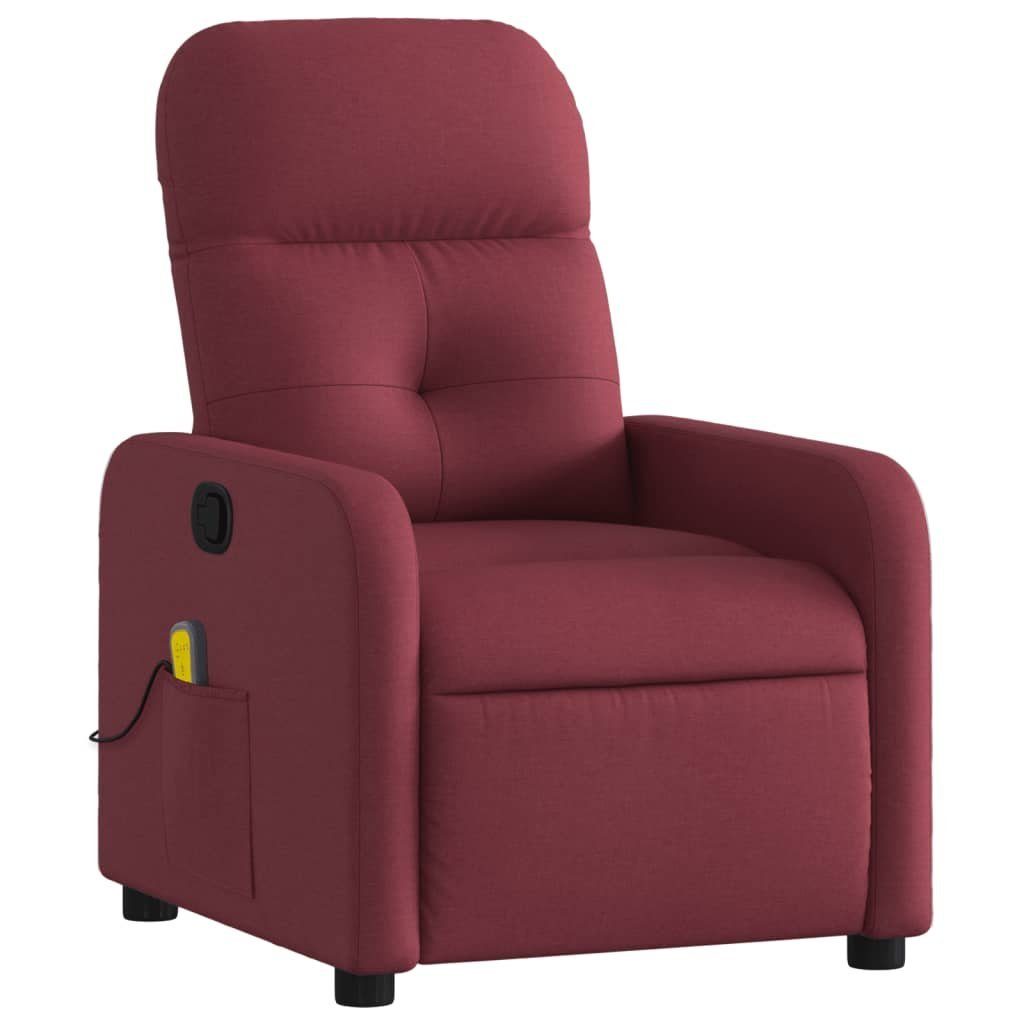 vidaXL Sessel Massagesessel Weinrot Stoff (1-St) günstig online kaufen