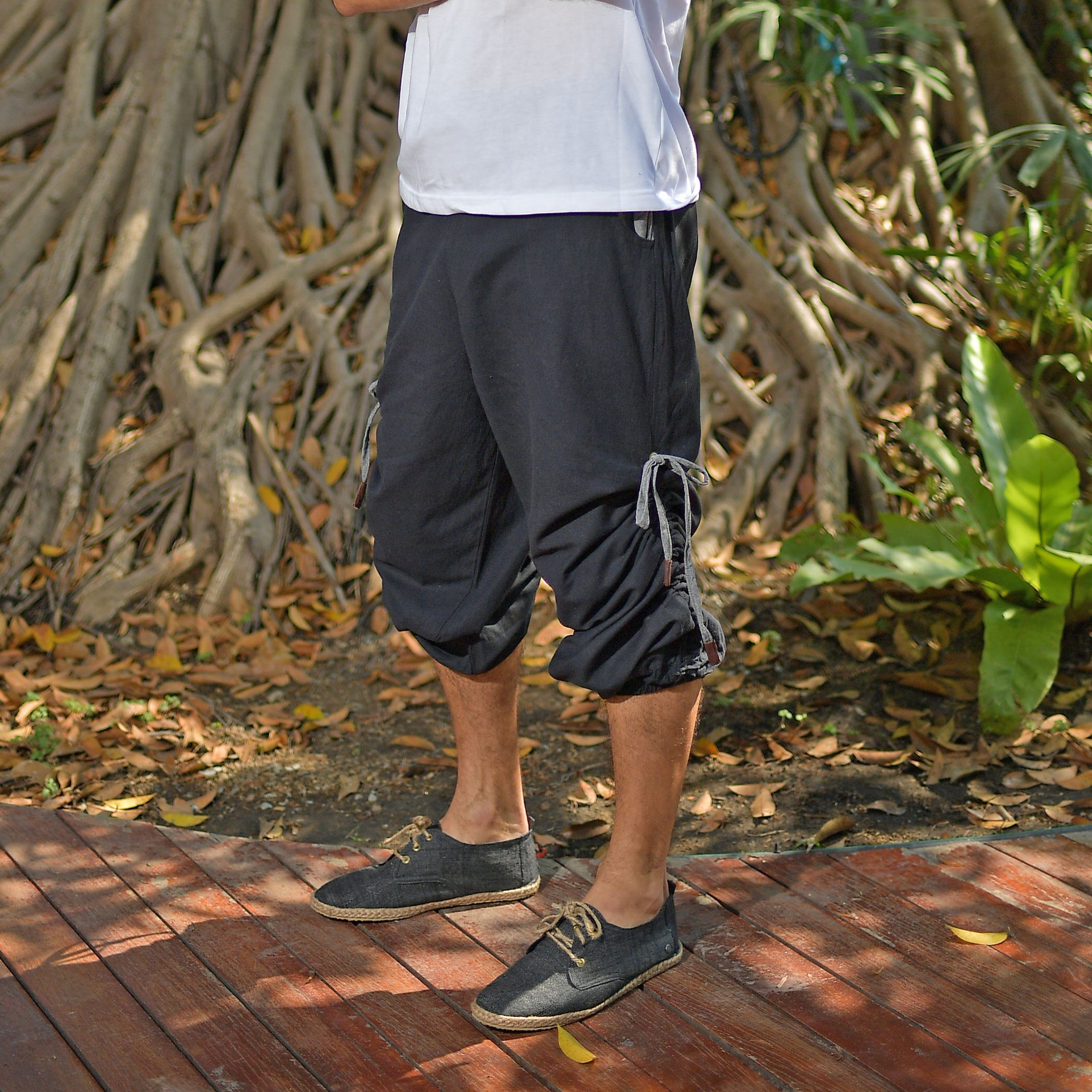 virblatt Haremshose Herren & Haremshose Damen, Baumwollen, Aladinhose Pumphose Hippie Kann durch Kordelzug gekürzt werden