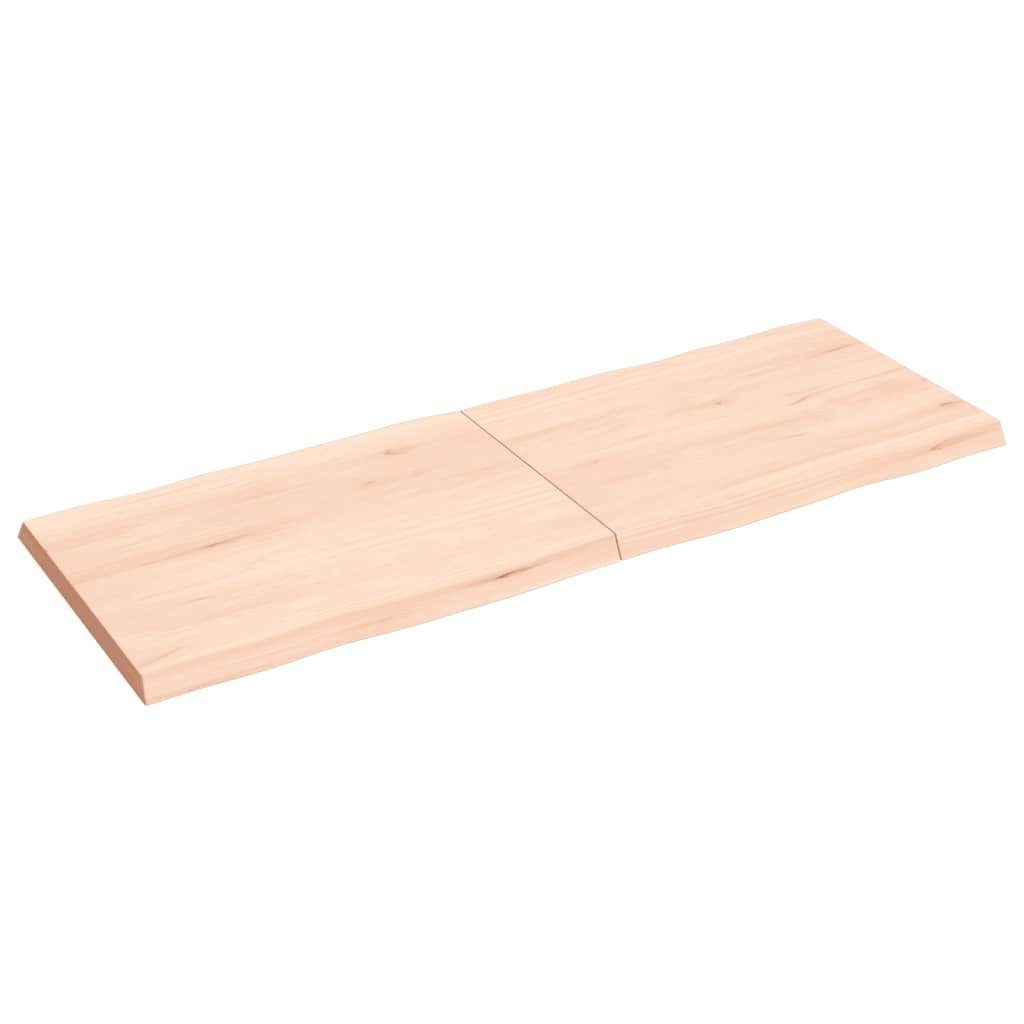 (1 Tischplatte cm 140x50x(2-4) Baumkante furnicato Massivholz Unbehandelt St)