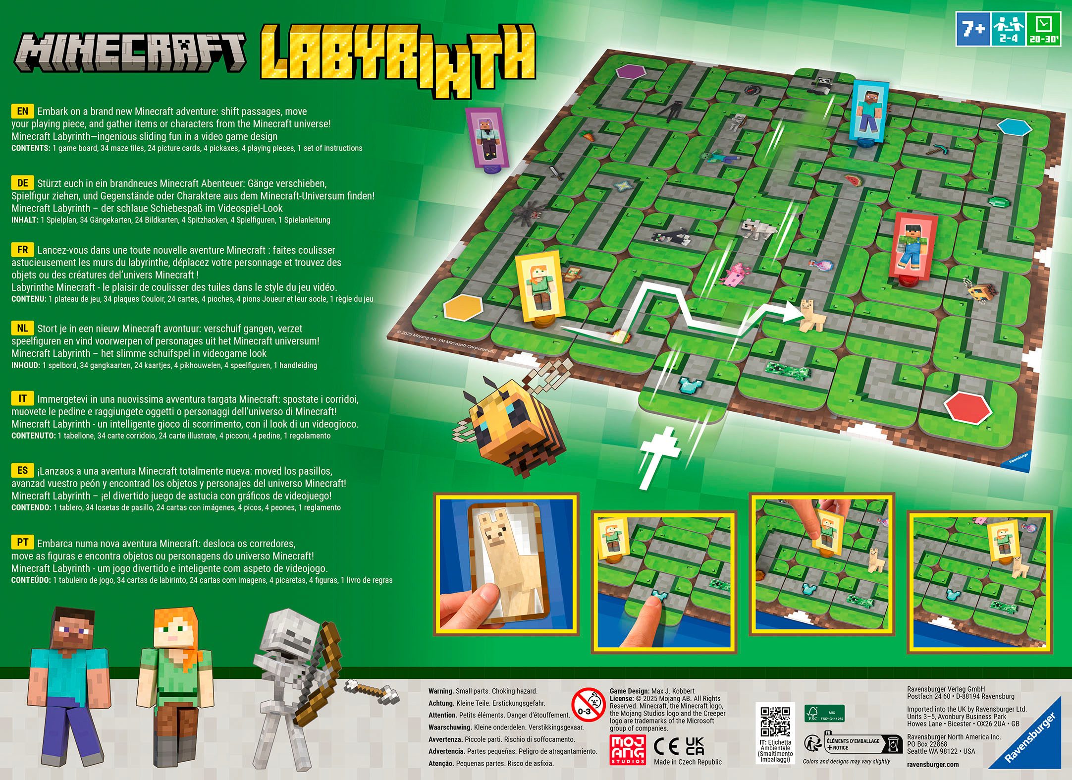 Ravensburger Spiel Minecraft Labyrinth, Gesellschaftsspiel, Made in Europe