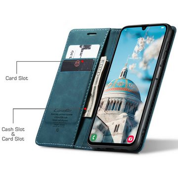 Wörleonline Handyhülle für Samsung Galaxy A35 5G Schutzhülle, mit Magnetverschluss und 2 Kartenfächern, Klapptasche