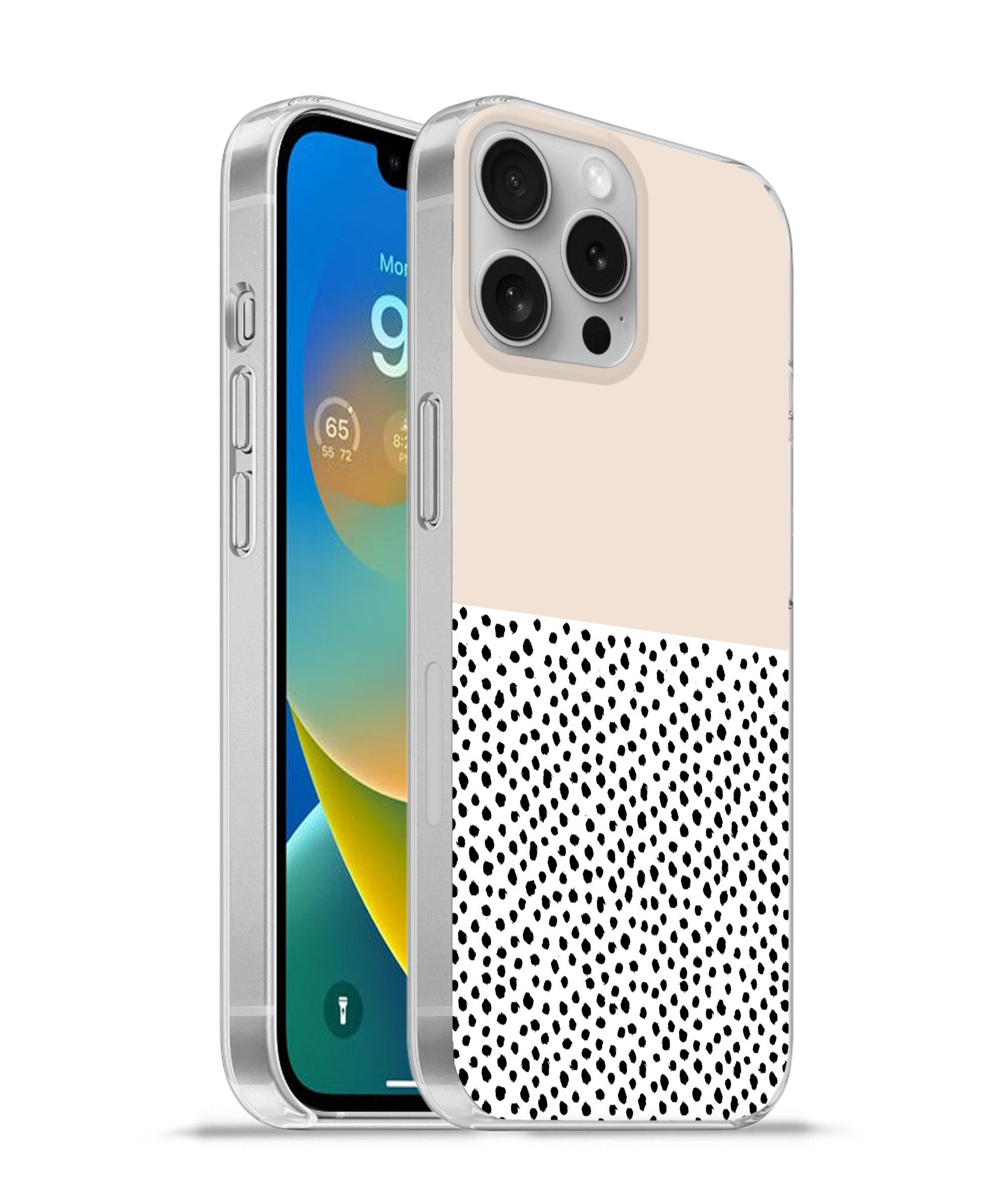Handyhülle für Apple iPhone 16 Pro Max Polka dots - Weiß - Schwarz