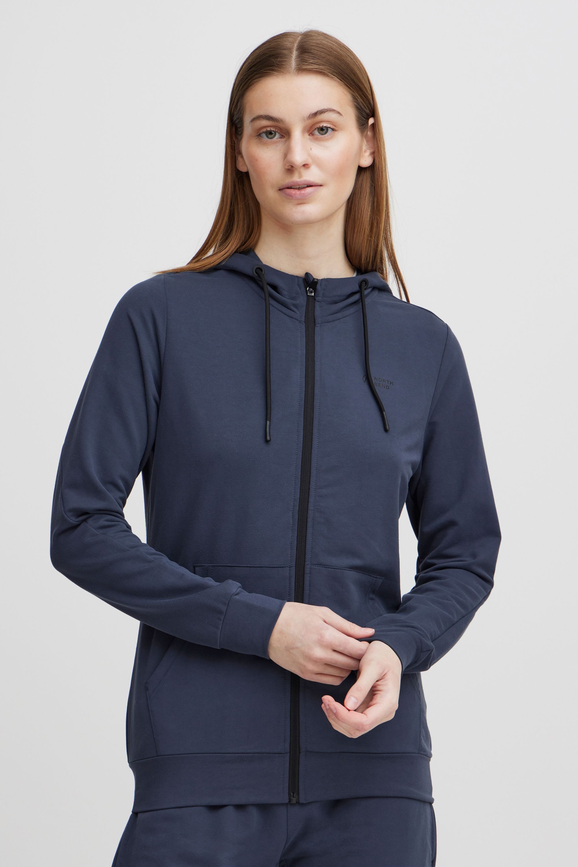 North Bend Sweatjacke NBBrenta W Sportliche Kapuzenjacke mit Logoprint