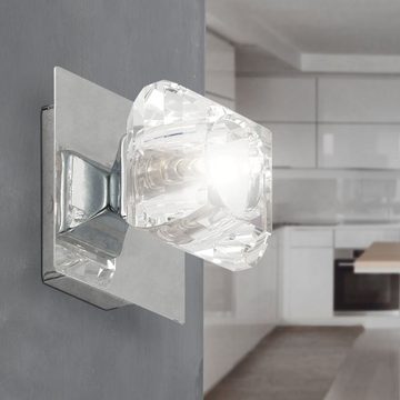 etc-shop LED Wandleuchte, Leuchtmittel nicht inklusive, Wandleuchte Kristallglas Treppenhausleuchte Wandspot Modern