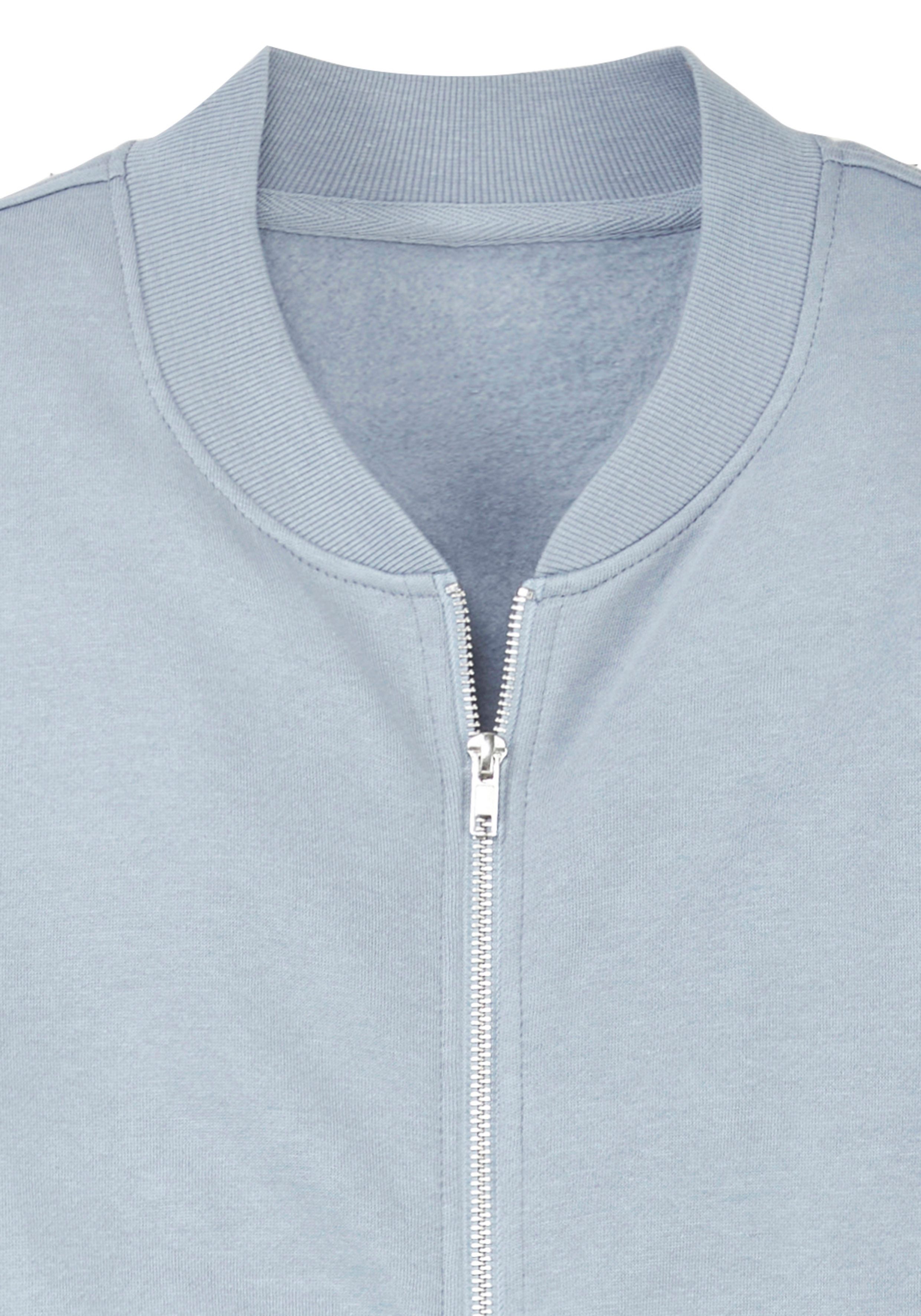 John Devin Sweatjacke mit modischer Teilungsnaht Langarm, Sweatjacke mit Reißverschluss und Rundhals, Baumwollmischung