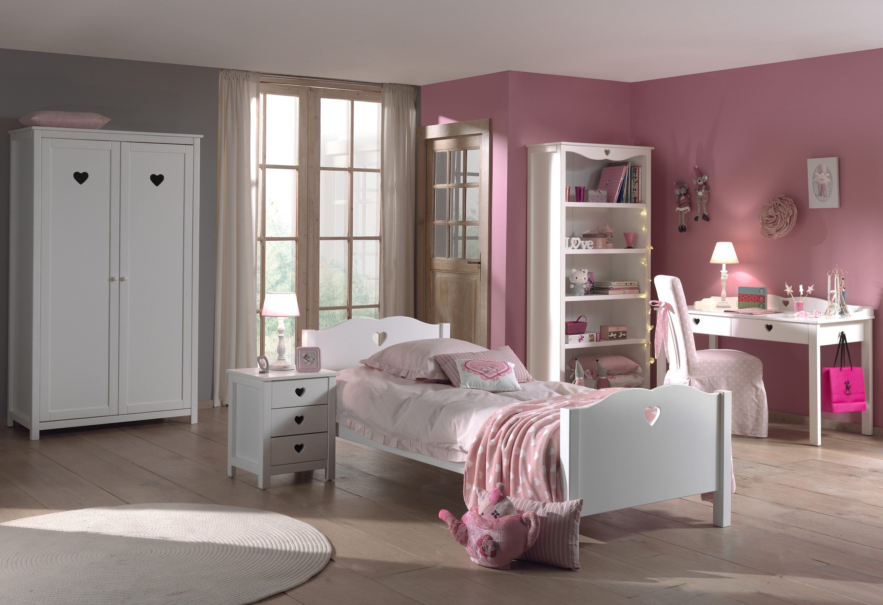 Vipack Kinderregal Amori, mit 5 geräumigen Fächern, 4 feste Böden, bietet viel Stauraum im Zimmer, weiß lackiert