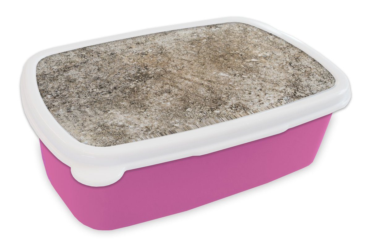 (2-tlg), - Kunststoff, Beton Kinder, für Rost MuchoWow Lunchbox Kunststoff - rosa Industrie, Snackbox, Brotdose Erwachsene, Brotbox Mädchen,