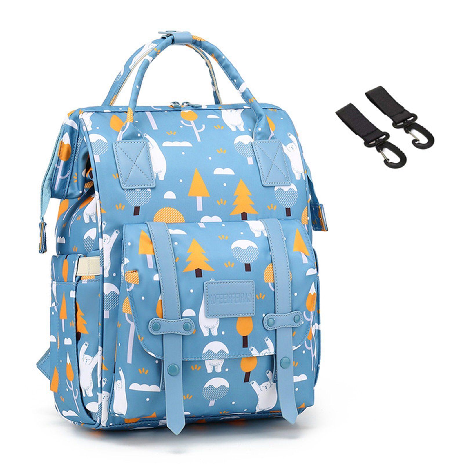 Wickeltasche Milchfläsche Multifunktional, Baby Wickelrucksack (Windeln mit mit Blau REDOM wasserabweisend Rucksack USB-Anschluss, Tasche Wickelrucksack), Kinderwagen-Haken Rucksack Multifunktions-Babytaschen Babyflasche Babytasche,