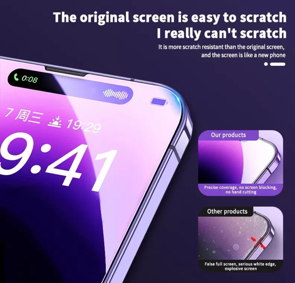 OLi Displayschutzfolie 3 X Displayschutzglas für IPhone 15 Pro Max, 9H Härte Bildschirschutz für IPhone 15 Pro Max, Spar-Set, 3 Stück, Stoßfäste Panzer Schutzglas Kratzerfes