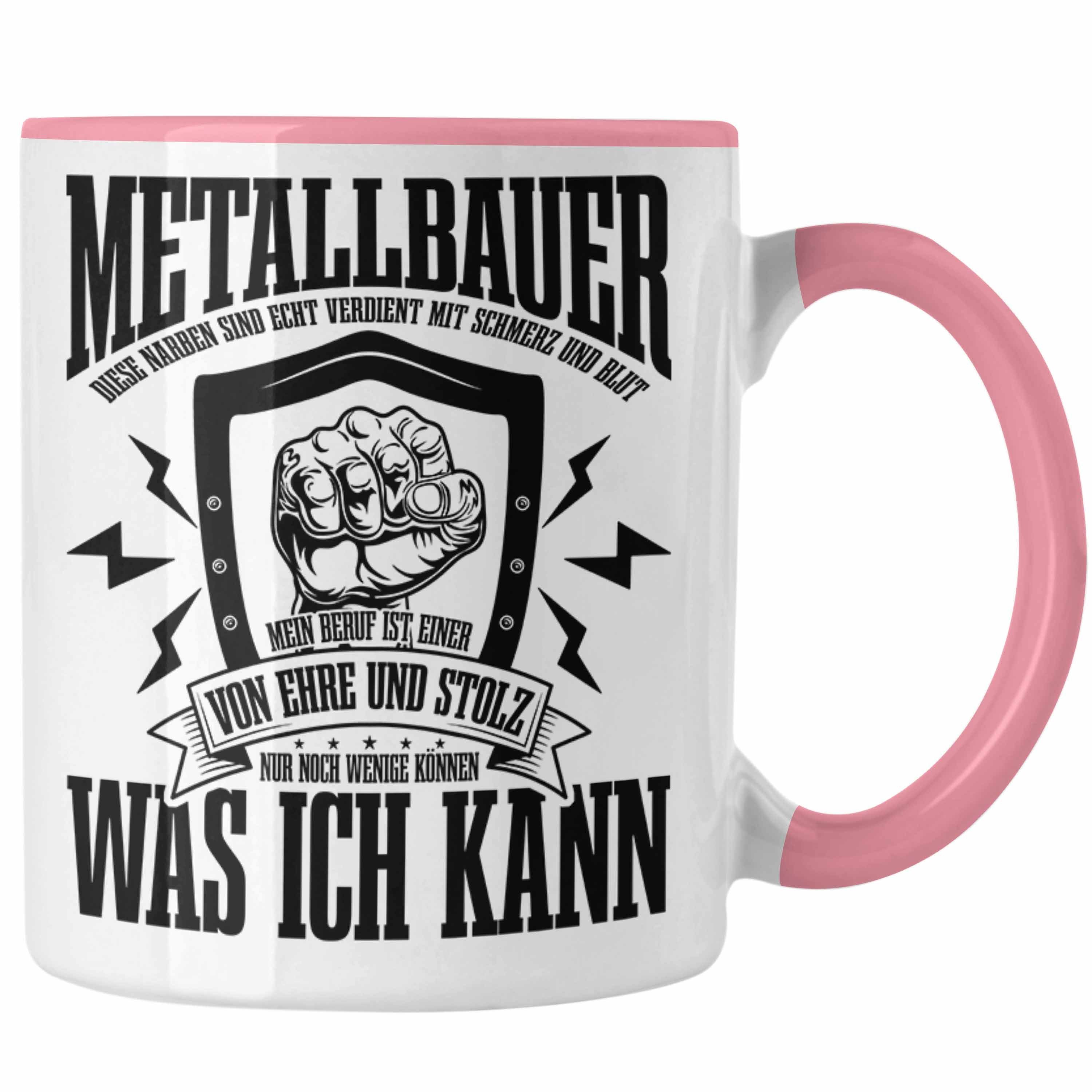 Trendation Tasse Schweißen Tasse Geschenk Schmied Schweißer Geschenkidee Spruch Metallb Rosa