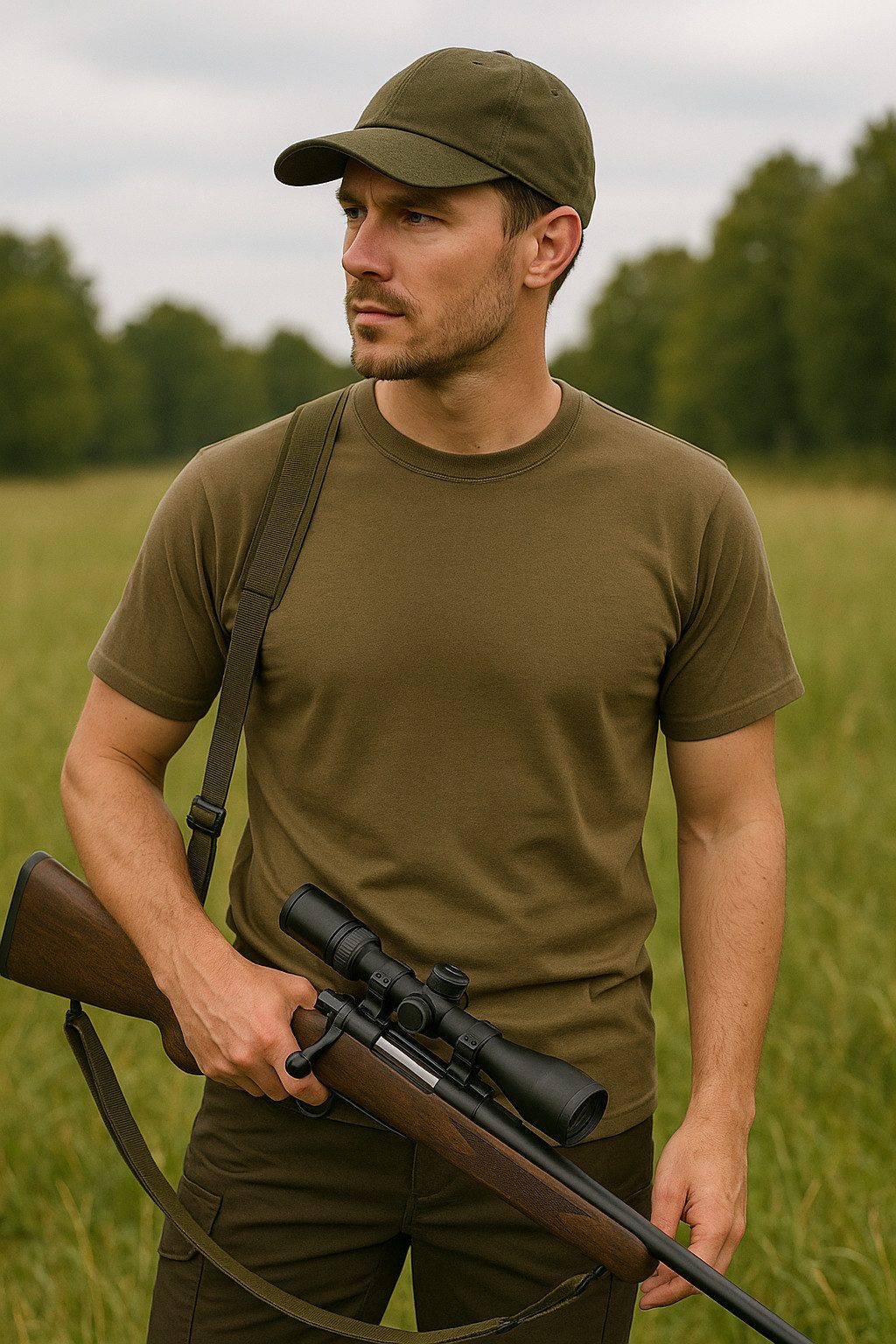 Hubertus® Hunting T-Shirt T-Shirts im 3er-Pack schilf/oliv/beige Jagdshirts robust Oefele Jagd