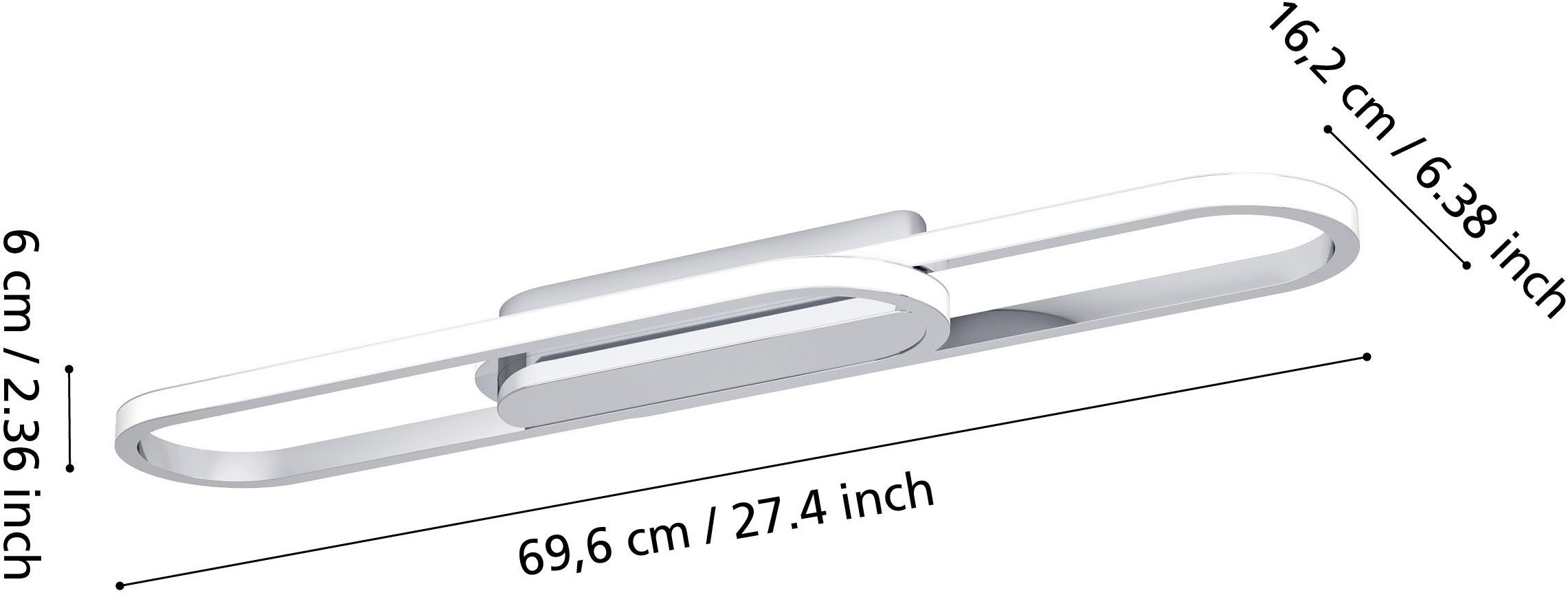 EGLO LED Deckenleuchte CONIVARENA Deckenlampe - Stahl, Alu - LED - 20W - IP20, LED fest integriert, Neutralweiß, Kaltweiß, Warmweiß, Wohzimmerlampe, Esszimmerla – Bild 4 von 4