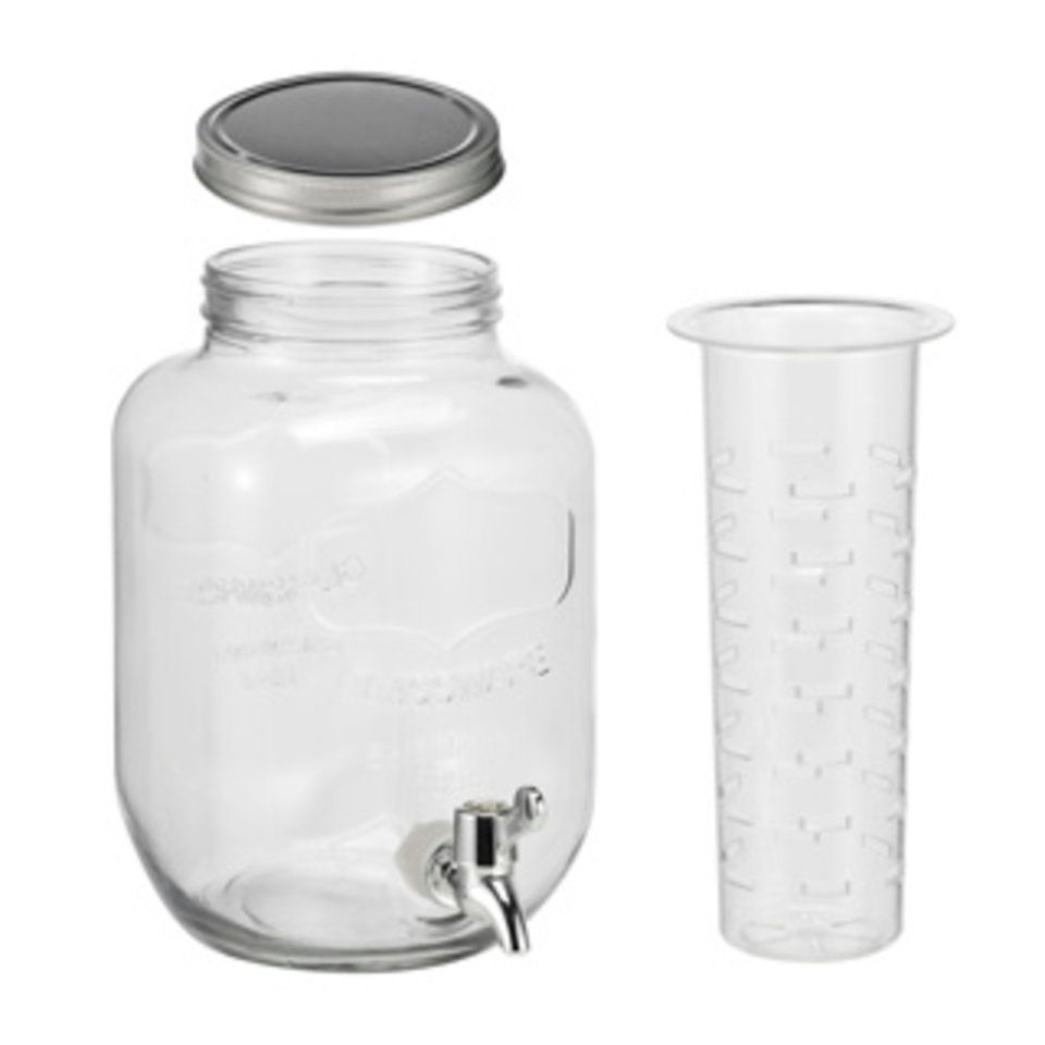 Getränkespender Getränkespender aus Glas, 4L mit Zapfhahn