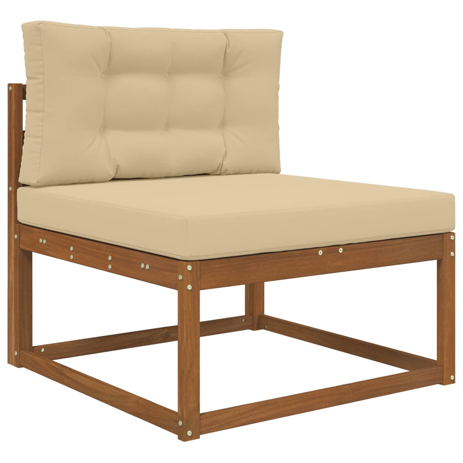vidaXL Sitzauflage Sofakissen für draußen Polyester Beige 80 x 80 x 8 cm, (2 St)