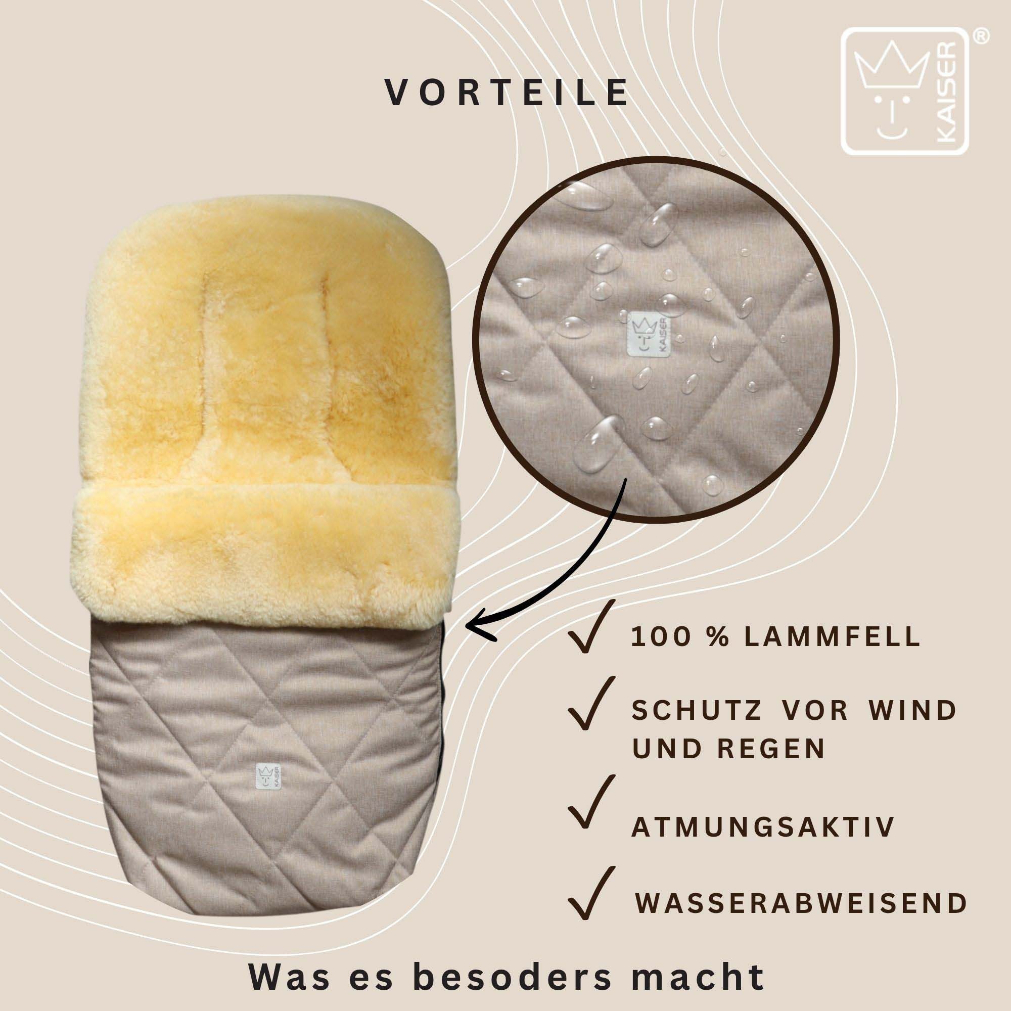 Kaiser Fußsack Coosy Lammfell Kinderwagen Fußsack – Bild 5 von 5