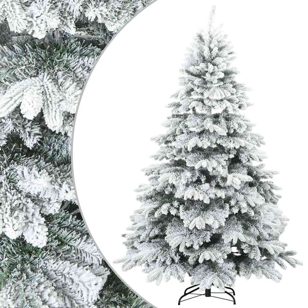 vidaXL Künstlicher Weihnachtsbaum Künstlicher Scharnier-Weihnachtsbaum schneebedeckt Weiß 180 cm