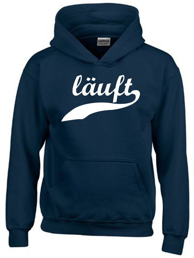 coole-fun-t-shirts Hoodie LÄUFT ! Kinder Sweatshirt mit Kapuze Hoodie Gr.128-164 Jungen +Mädchen