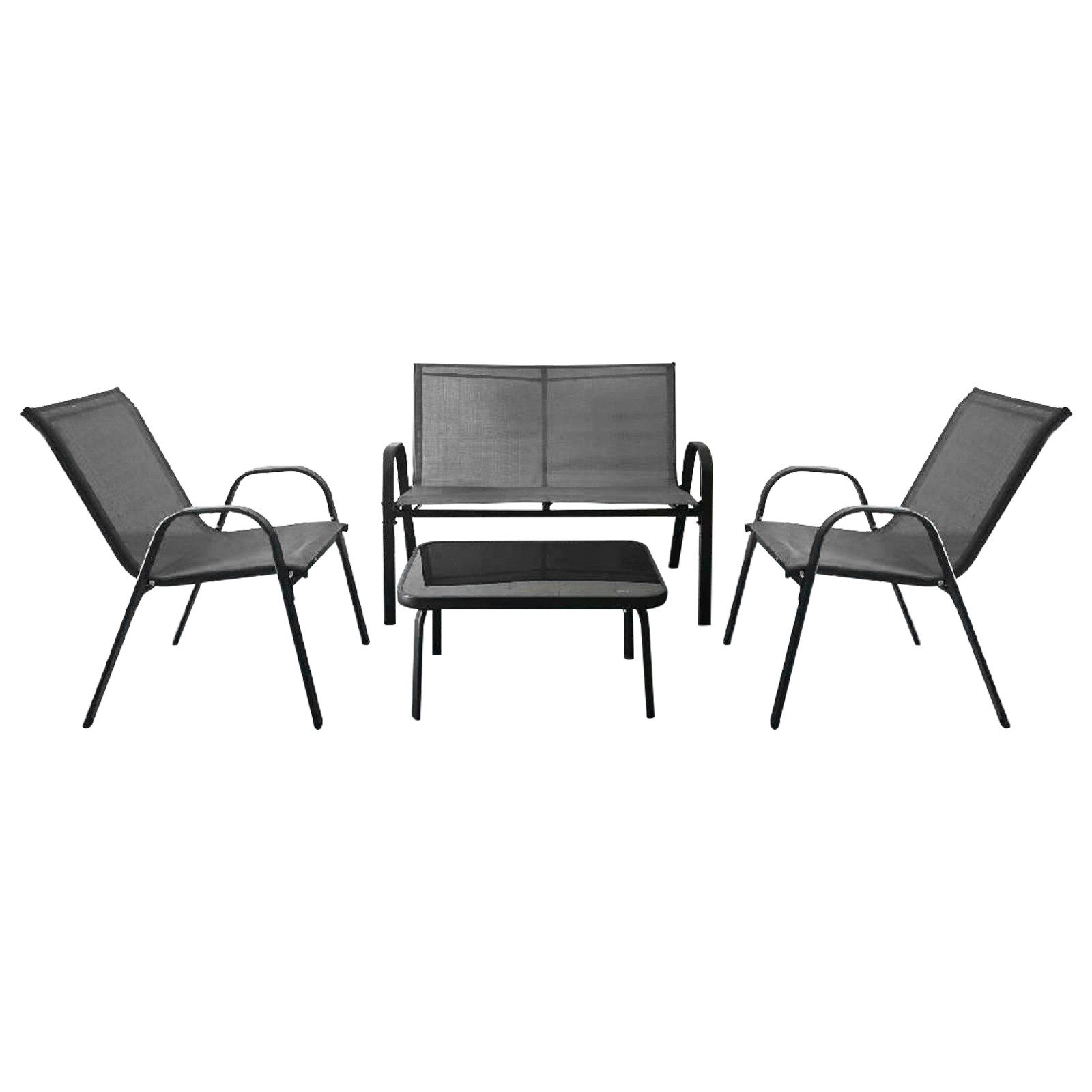COSTWAY Balkonset, (4-tlg), Sitzgruppe mit 2 Stuhl & 1 Sofa, für 4 Personen