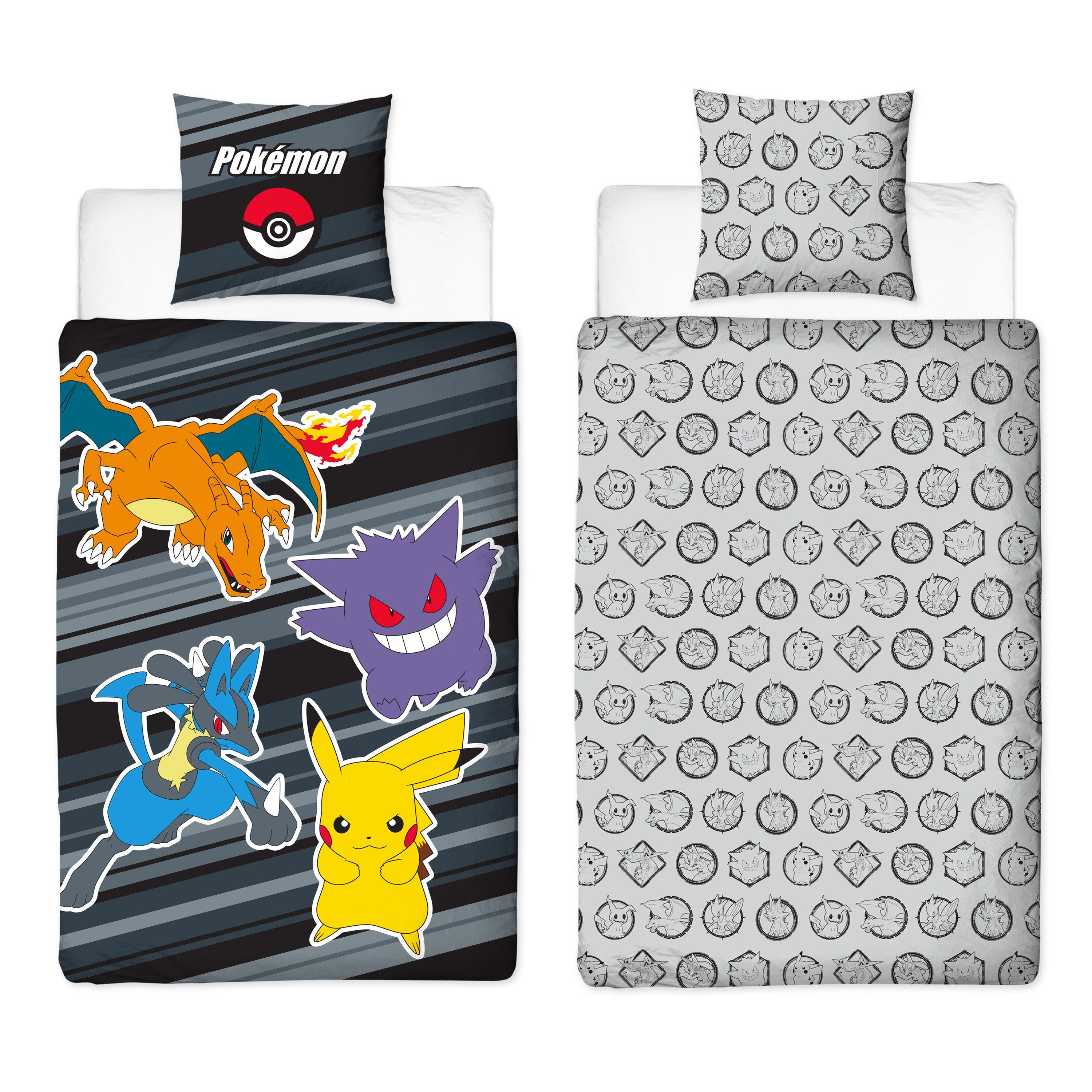 Familando Kinderbettwäsche Pokémon Fire - Set 2-teilig - 135x200 80x80 cm m günstig online kaufen