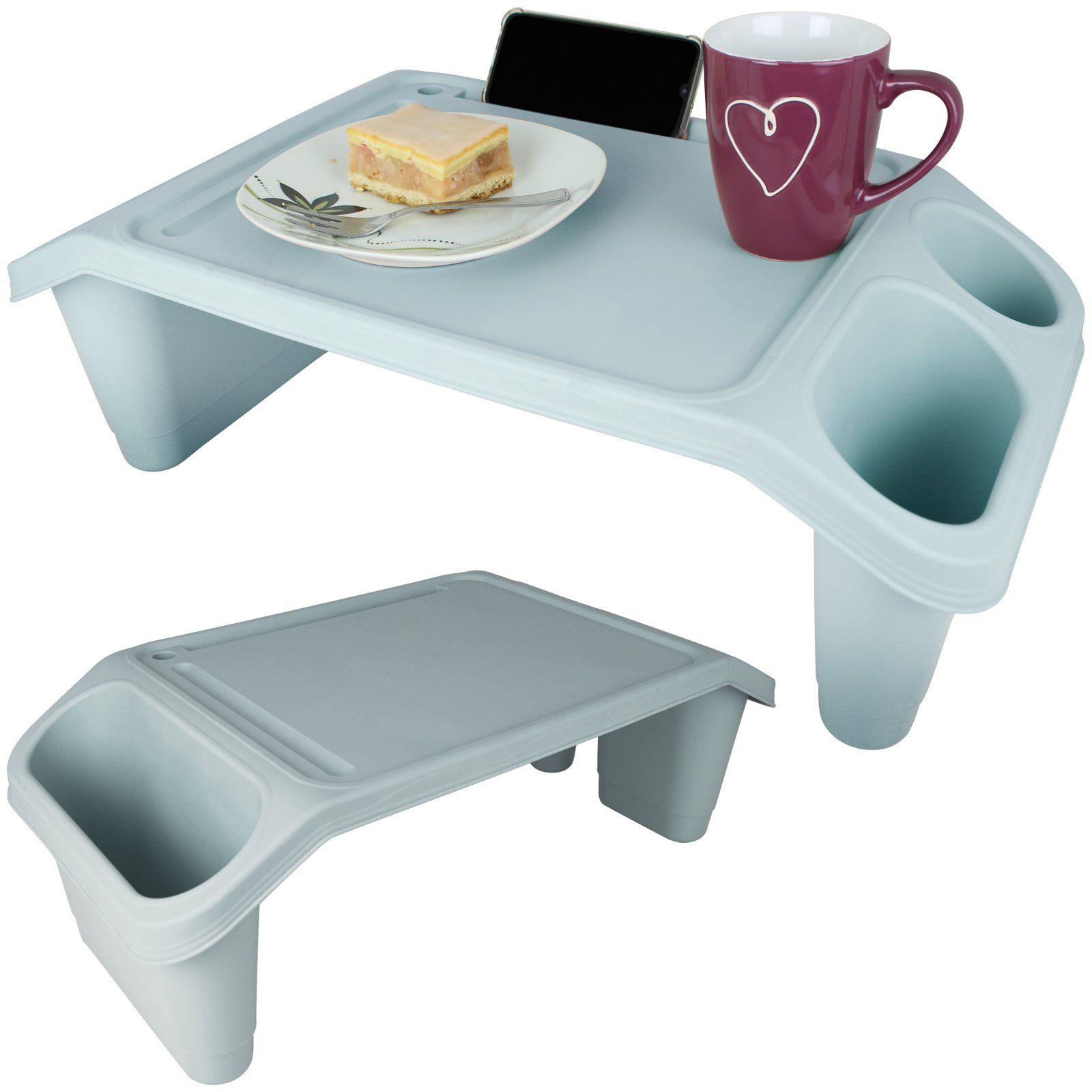 Koopman Tabletttisch Bett-Serviertablett Farbwahl Tablett Serviertisch, Bett Tisch Betttisch Couchtablett Blau Früchstück Frühstückstablett Beistelltisch