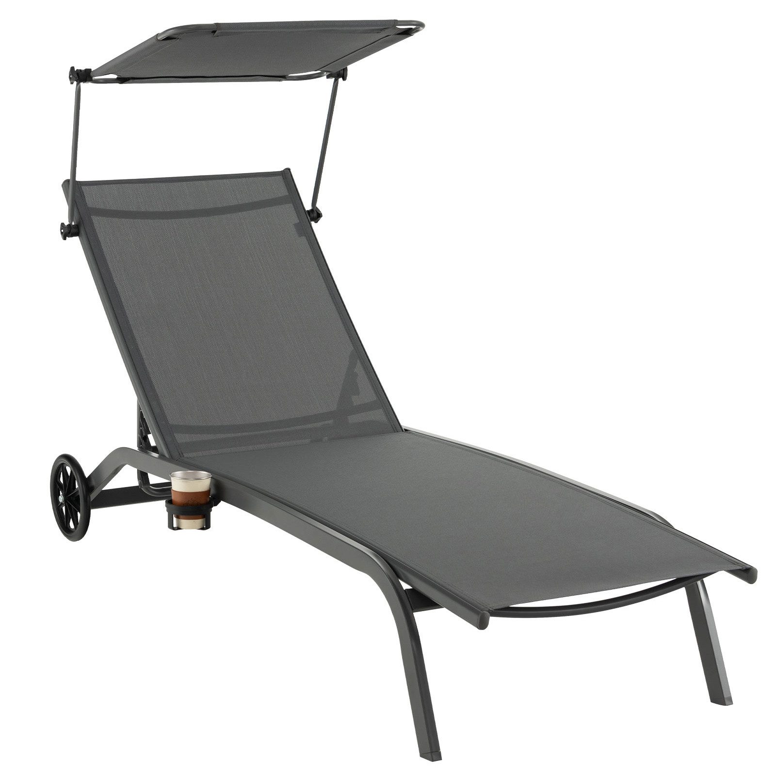 COSTWAY Gartenliege Sonnenliege, 6-fach verstellbar, mit günstig online kaufen