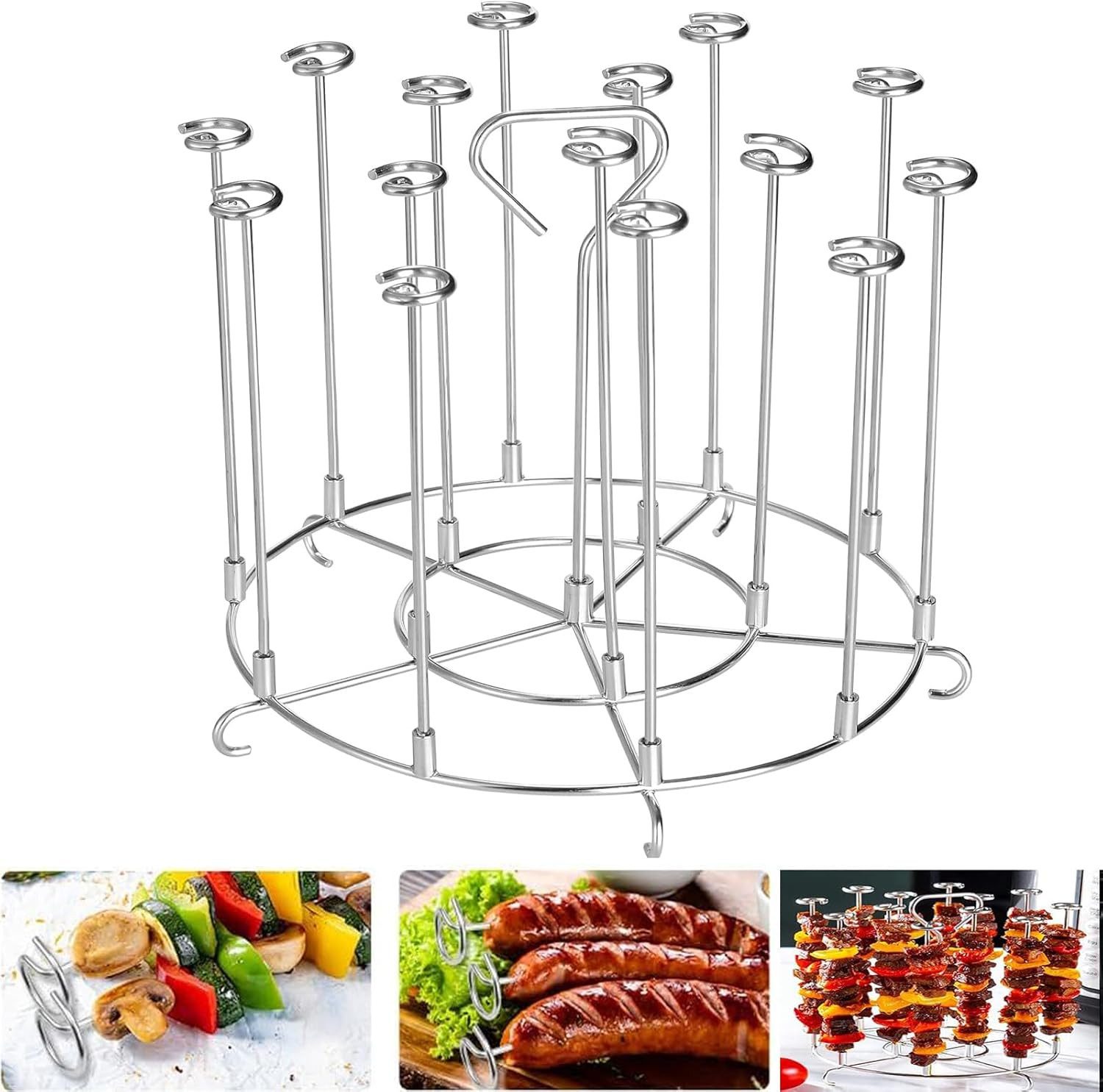 FELIXLEO Grillguthalter Air Fryer Spieße Ständer, Edelstahl Kebab Rack Grill Halter Kompatibel, (1-St)