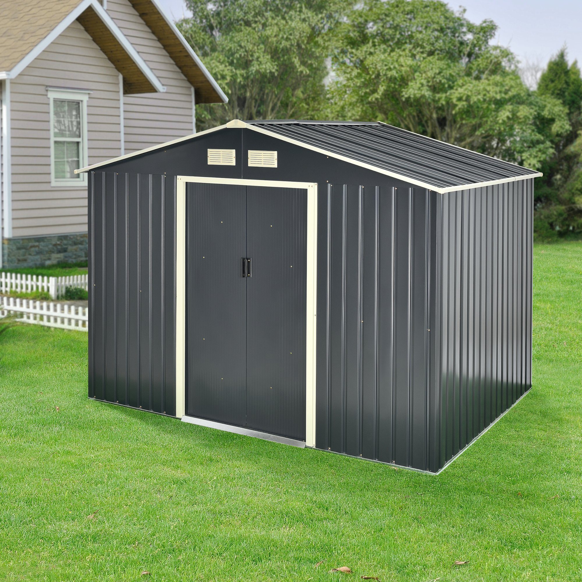en.casa Gartenhaus, BxT: 277x191 cm, Gartenschuppen günstig online kaufen