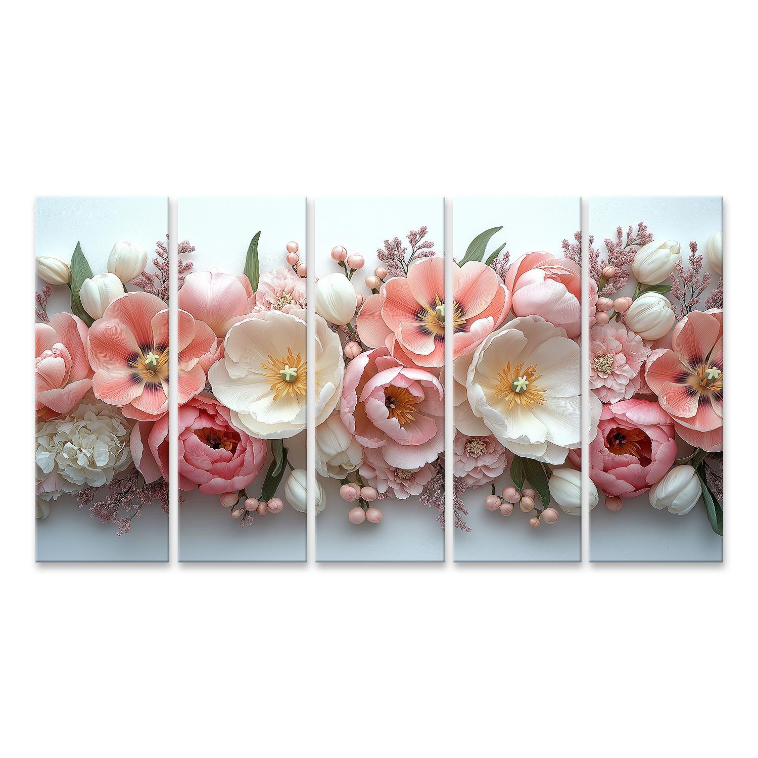islandburner Leinwandbild, Zarte Blumenpracht in Pastellfarben günstig online kaufen