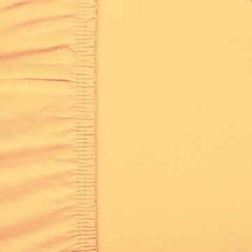 Spannbettlaken Viana Spannbetttuch Jersey 2erSet 90x200-100x200cm gelb, aqua-textil, Baumwolle, (2 Stück), bügelfrei,faltenfreier Sitz,formstabil und dauerelastisch