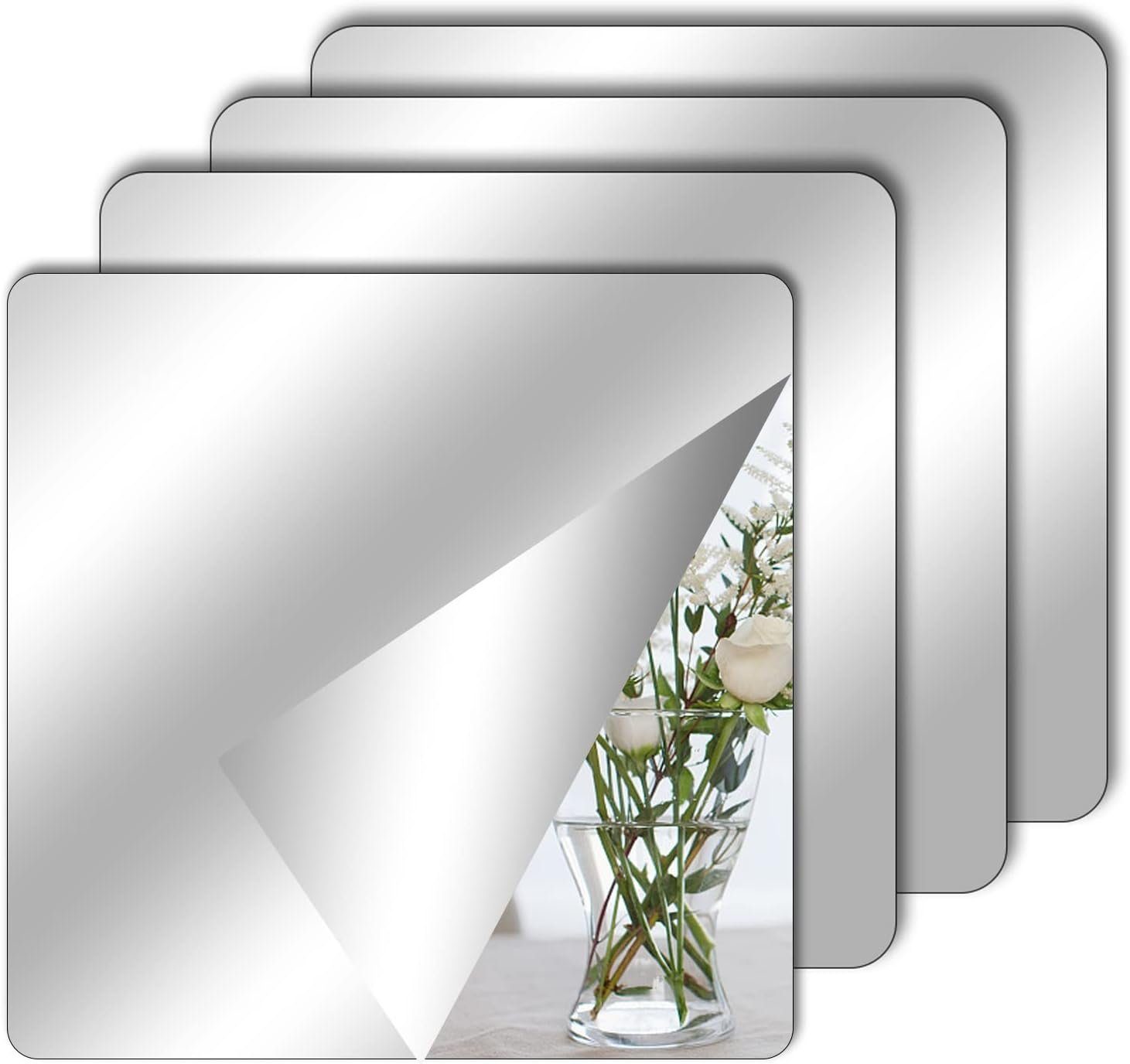 Coonoor Wandspiegel 4 Stück Fliesenspiegel Spiegel zum Aufkleben,Acrylspieg günstig online kaufen