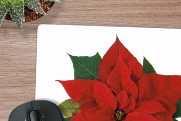 MuchoWow Gaming Mauspad Weihnachtsstern - Weihnachtsblume (1-St), Mousepad mit Rutschfester Unterseite, Gaming, 40x40 cm, XXL, Großes