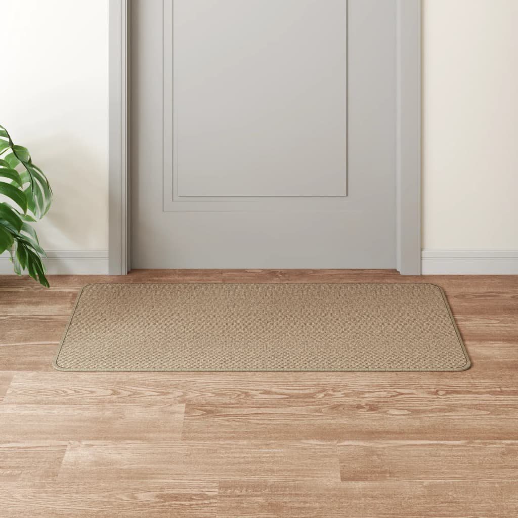 furnicato Läufer Teppichläufer Sand 50 x 100 cm, Polypropylen, Sisal-Look, Maschinenwaschbare Bodenmatte mit rutschfester Oberfläche für Flure