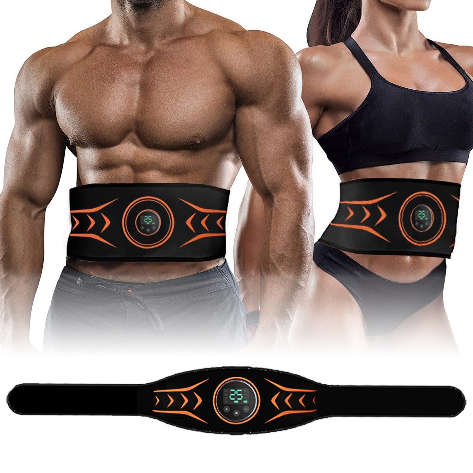 AIMAX EMS-Gerät EMS-Bauchmuskeltrainer, EMS-Trainingsgerät, 8 Modi & 25 Intensitäten, ABS Trainergürtel, für Bauchmuskelstimulation und Kernmuskeltraining