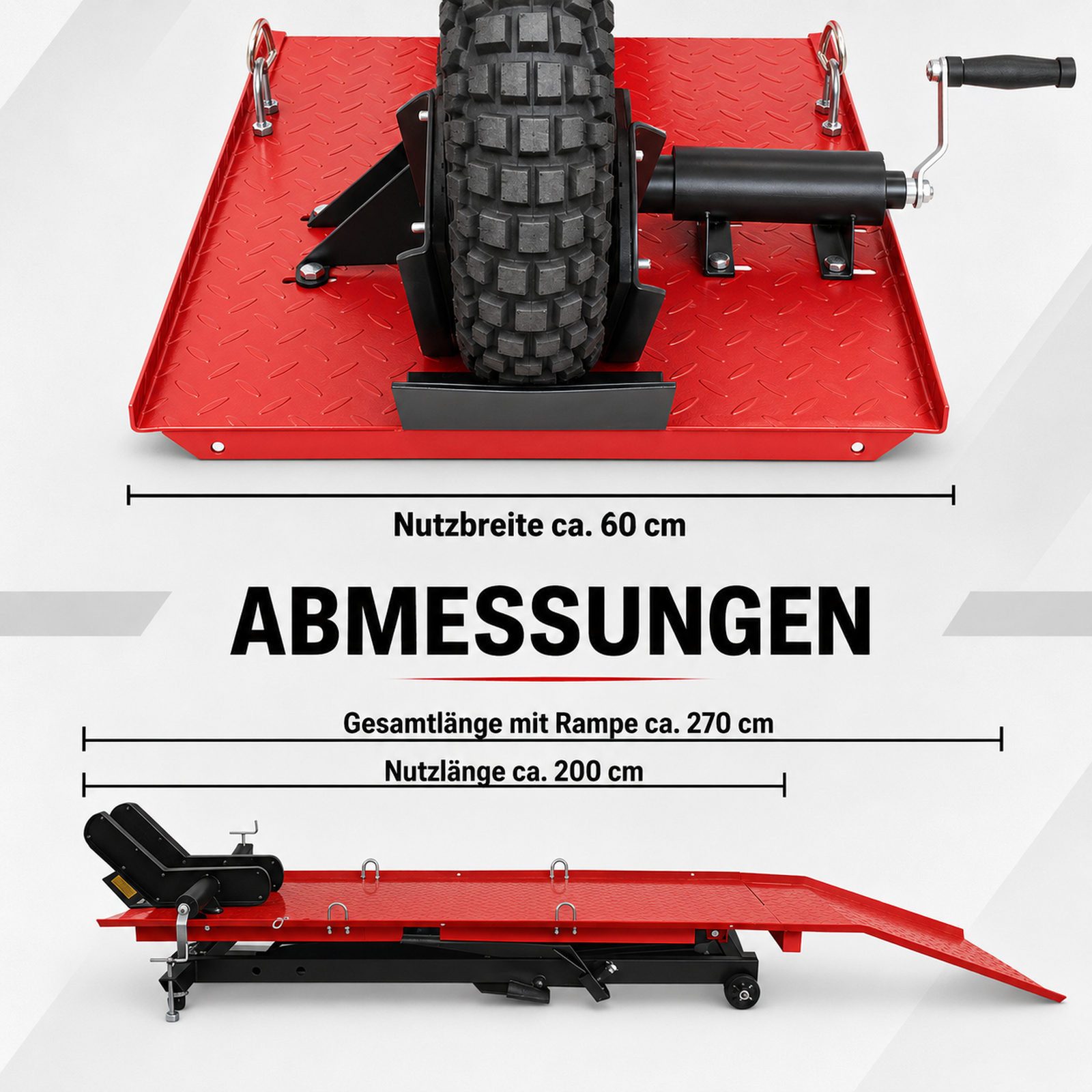 TRUTZHOLM Hydraulikheber Motorradhebebühne hydraulisch 560 kg Breite 60 cm Scherenheber Heber, (Artikel, 1 St), Stufenloses Heben, kompakt verstaubar