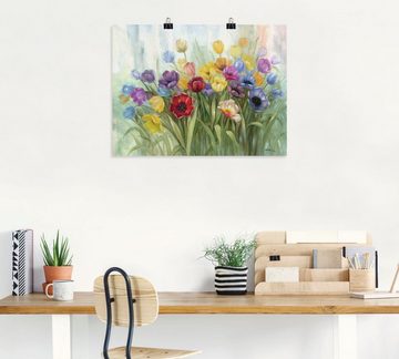 Artland Wandbild Tulpenwiese I, Blumenwiese (1 St), als Leinwandbild, Poster in verschied. Größen