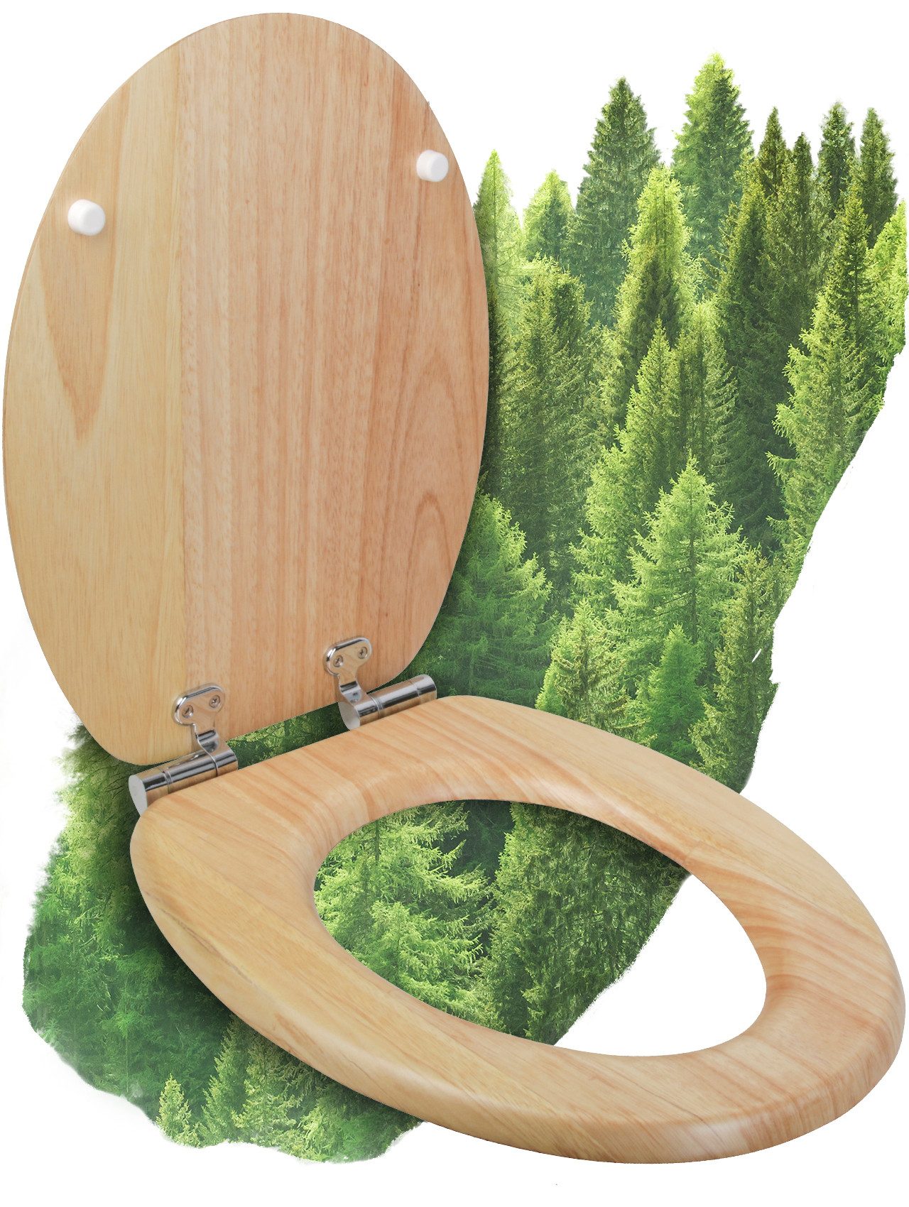 Calmwaters WC-Sitz Modern Wellness, Kiefer, Holzkern günstig online kaufen