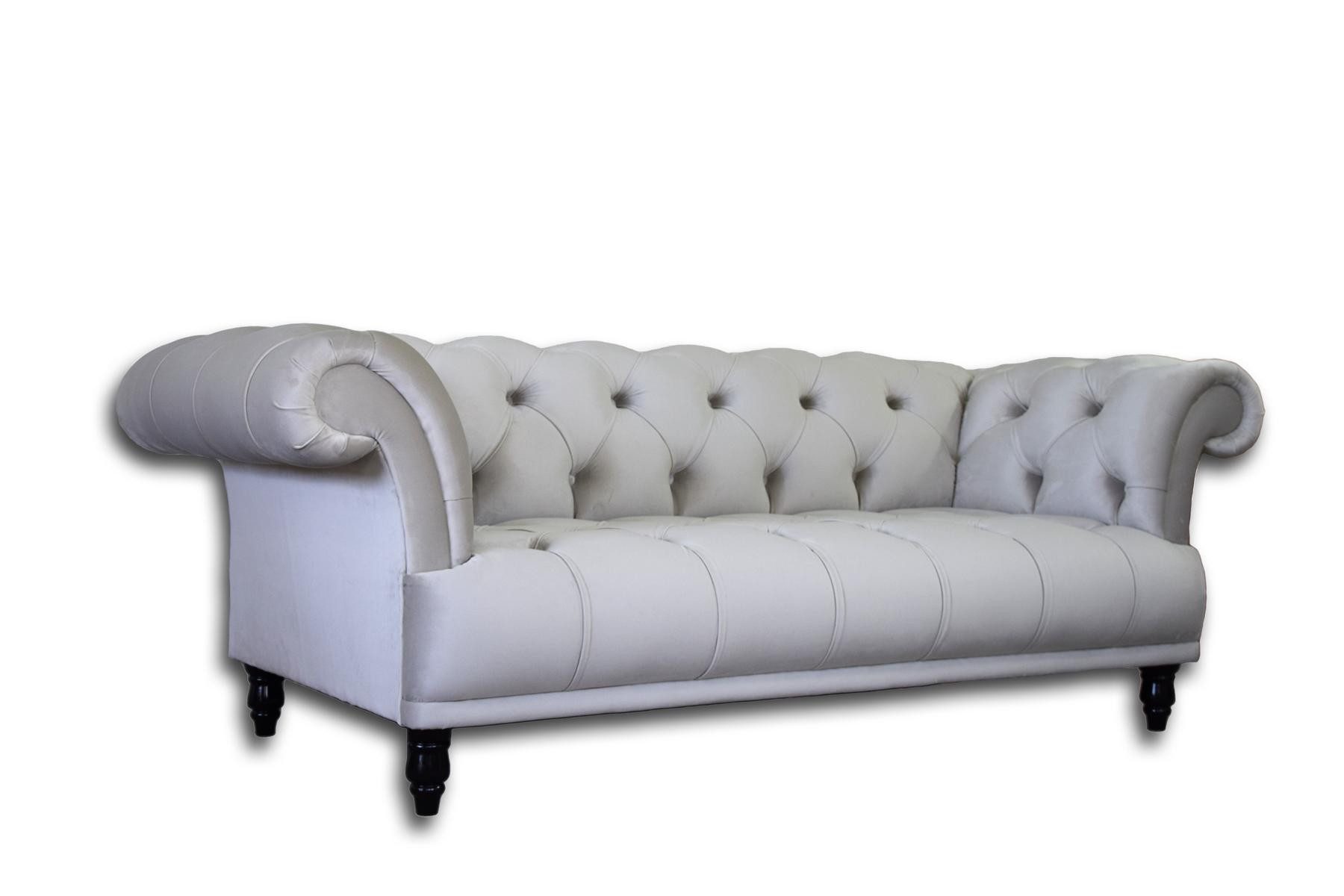 JVmoebel Chesterfield-Sofa Klassisches Weißes Chesterfield Sofa mit Polsterung, Made in Europa