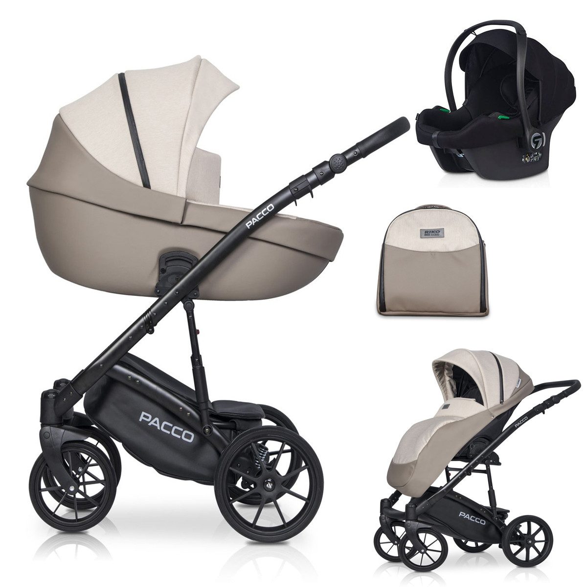 Coletto Kombi-Kinderwagen Pacco 4 in 1 inkl. Sportsitz, Autositz und Zubehör in 7 Farben