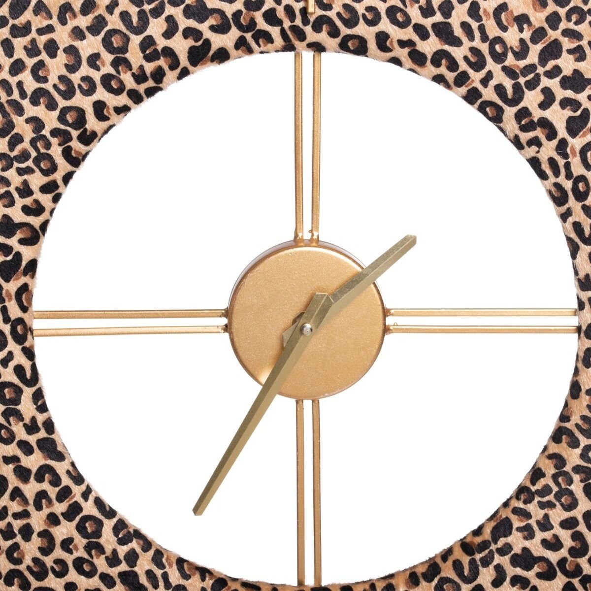 3,5 x x 48 synthetische 48 Wanduhr cm Stoffe Bigbuy Leopard Metall Uhr