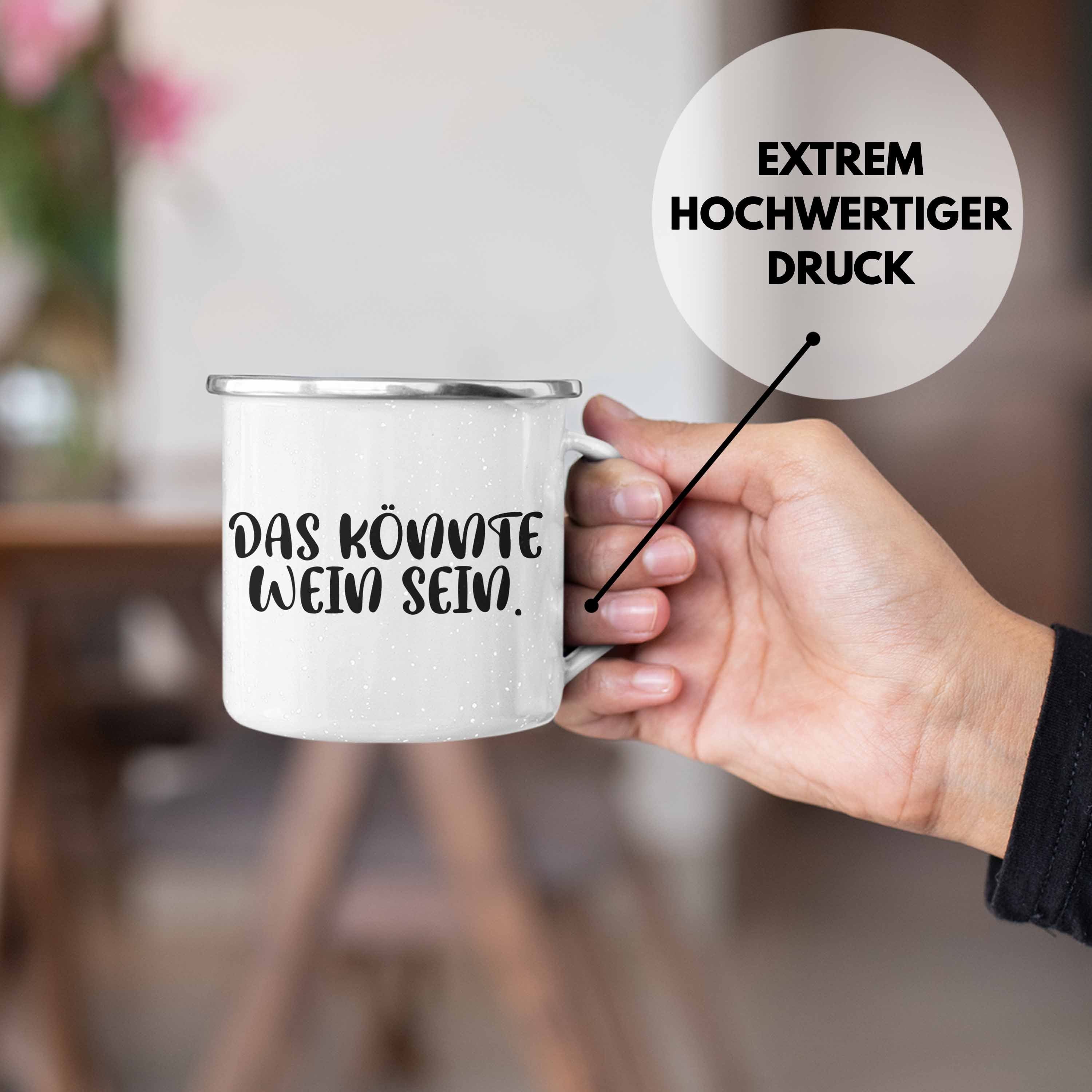 Silber Trendation Sein Tasse - Kollegin Tasse Weinliebhaber Wein Trendation Büro Geschenk Thermotasse Könnte Sprüche - Kollege Das KaffeeEmaille Spruch Lustige Emaille -