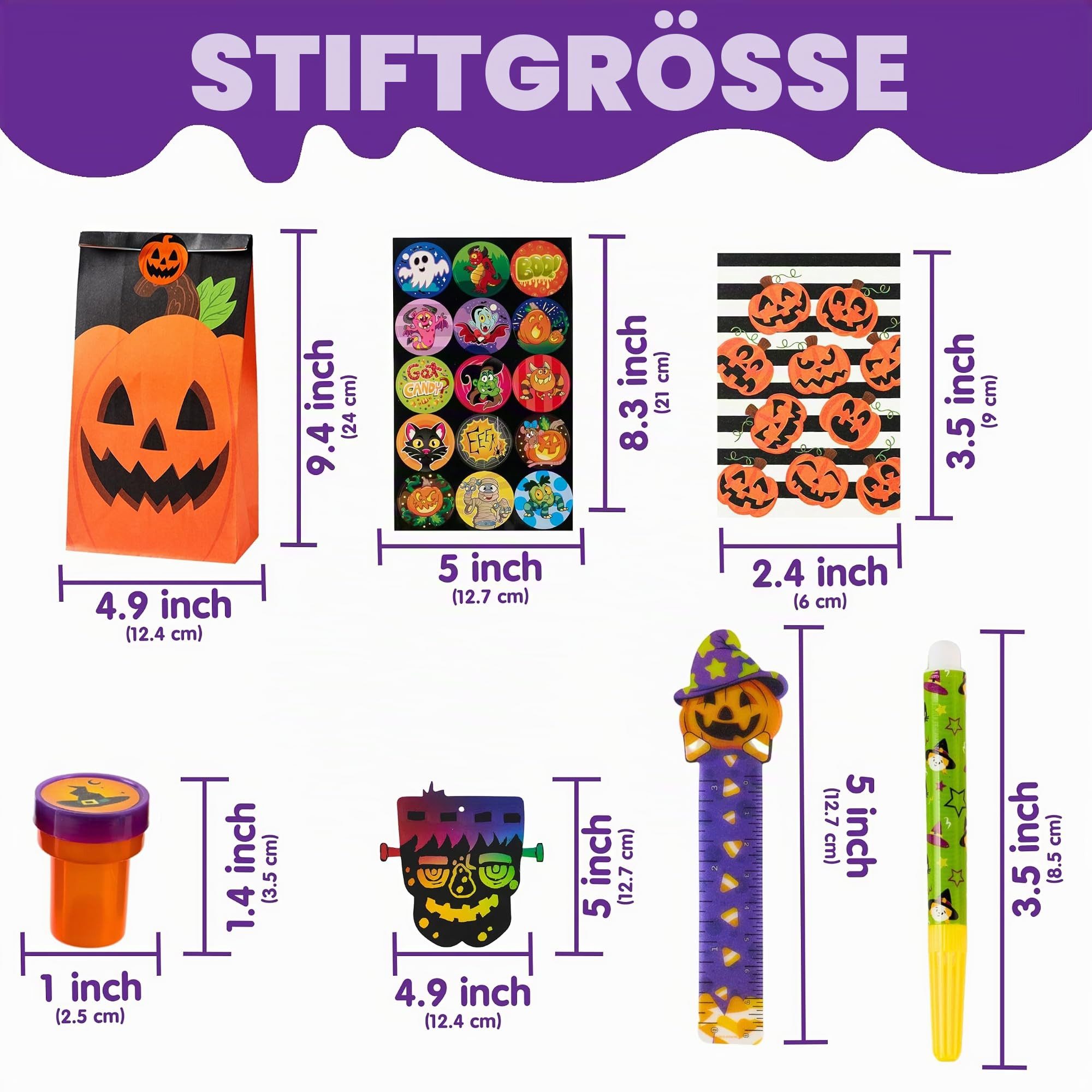 JOYIN Bleistift JOYIN 192-tlg. Halloween Briefpapier Set, für Kinder Party Schule – Bild 3 von 5